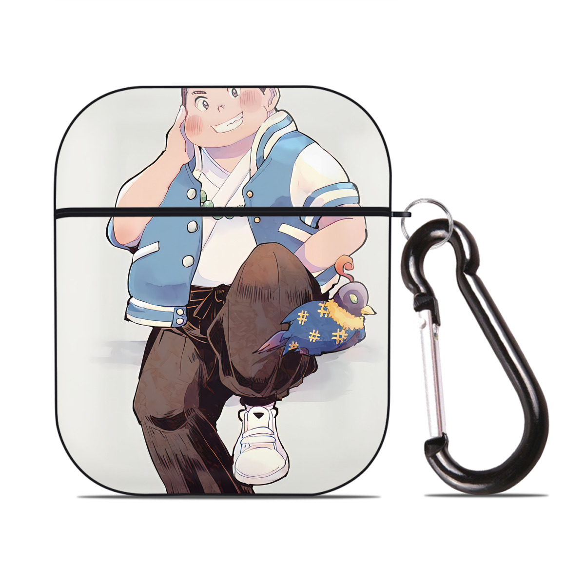 （画像用） 妖怪ウォッチ Yo-kai Watch AirPods 第2世代保護ケース ハードシェル ブラック 耐衝撃・防指紋・カラビナ付き