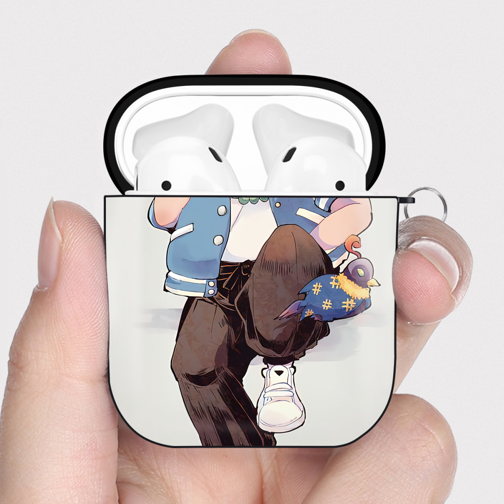 （画像用） 妖怪ウォッチ Yo-kai Watch AirPods 第2世代保護ケース ハードシェル ブラック 耐衝撃・防指紋・カラビナ付き