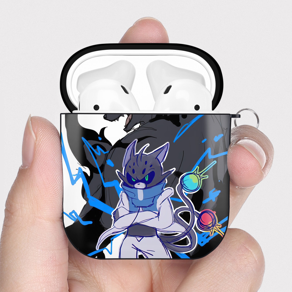 （画像用） 妖怪ウォッチ Yo-kai Watch AirPods 第2世代保護ケース ハードシェル ブラック 耐衝撃・防指紋・カラビナ付き