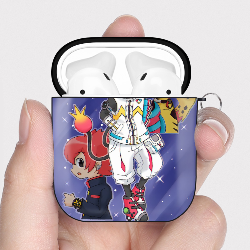 （画像用） 妖怪ウォッチ Yo-kai Watch AirPods 第2世代保護ケース ハードシェル ブラック 耐衝撃・防指紋・カラビナ付き