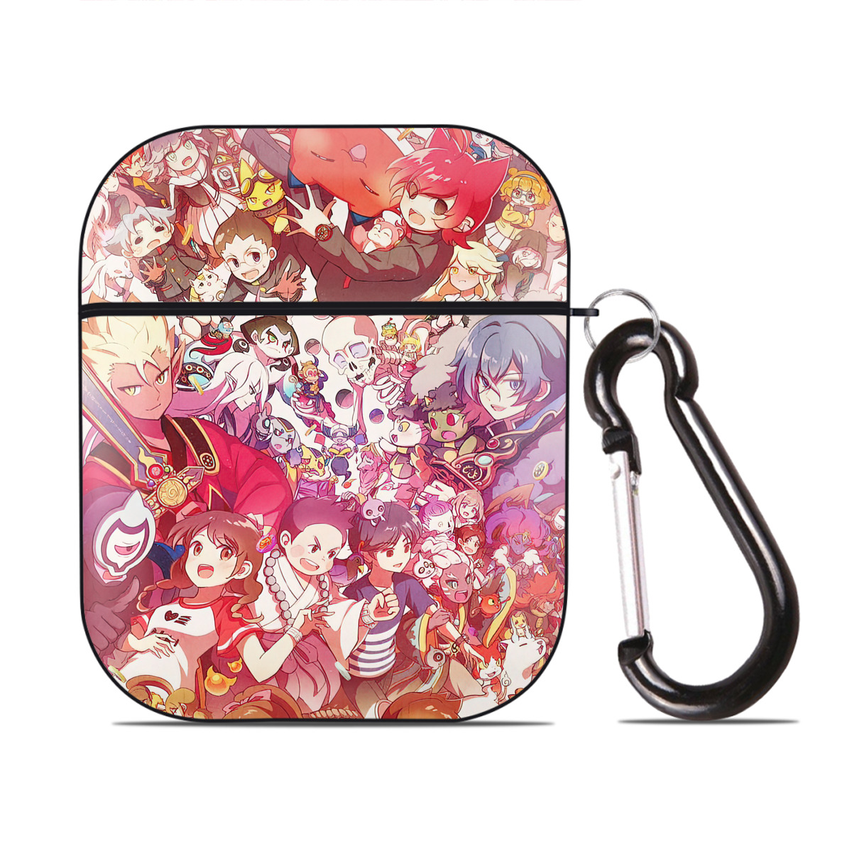 （画像用） 妖怪ウォッチ Yo-kai Watch AirPods 第2世代保護ケース ハードシェル ブラック 耐衝撃・防指紋・カラビナ付き