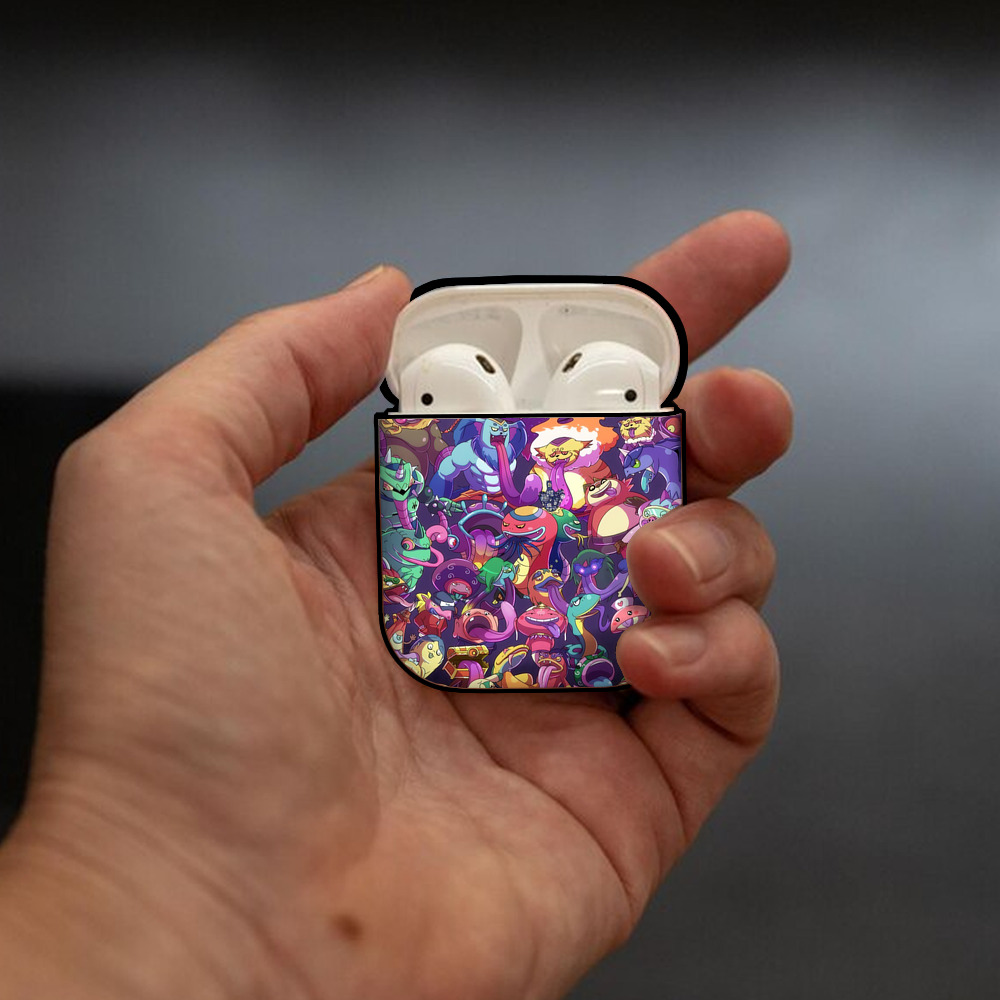 妖怪ウォッチ Yo-kai Watch AirPods 第2世代保護ケース ハードシェル ブラック 耐衝撃・防指紋・カラビナ付き