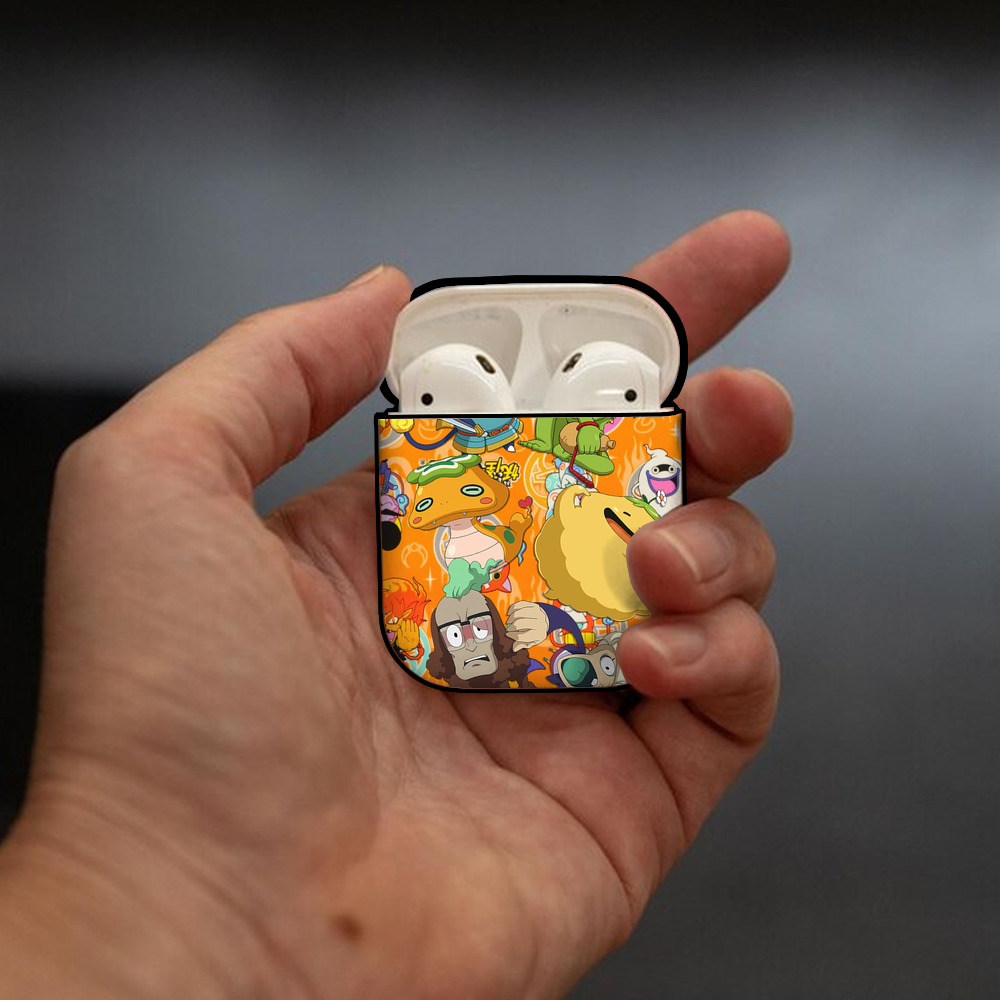 妖怪ウォッチ Yo-kai Watch AirPods 第2世代保護ケース ハードシェル ブラック 耐衝撃・防指紋・カラビナ付き