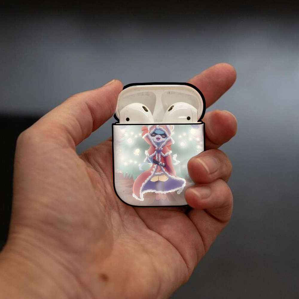 妖怪ウォッチ Yo-kai Watch AirPods 第2世代保護ケース ハードシェル ブラック 耐衝撃・防指紋・カラビナ付き