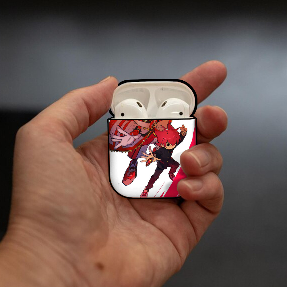 妖怪ウォッチ Yo-kai Watch AirPods 第2世代保護ケース ハードシェル ブラック 耐衝撃・防指紋・カラビナ付き