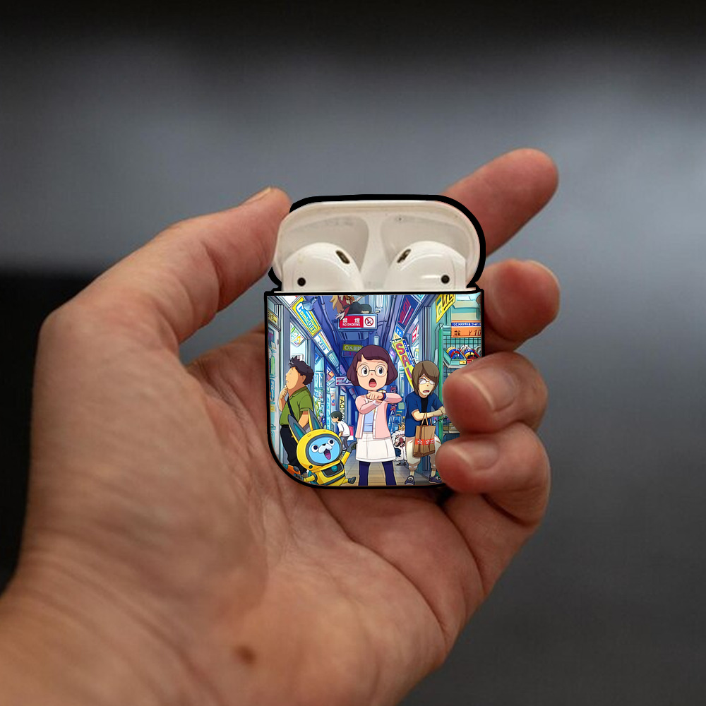 妖怪ウォッチ Yo-kai Watch AirPods 第2世代保護ケース ハードシェル ブラック 耐衝撃・防指紋・カラビナ付き