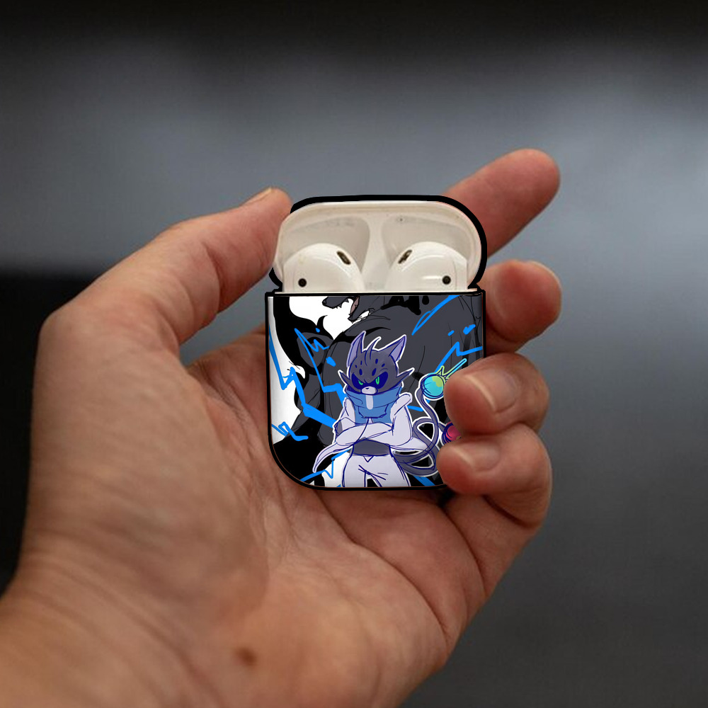 妖怪ウォッチ Yo-kai Watch AirPods 第2世代保護ケース ハードシェル ブラック 耐衝撃・防指紋・カラビナ付き