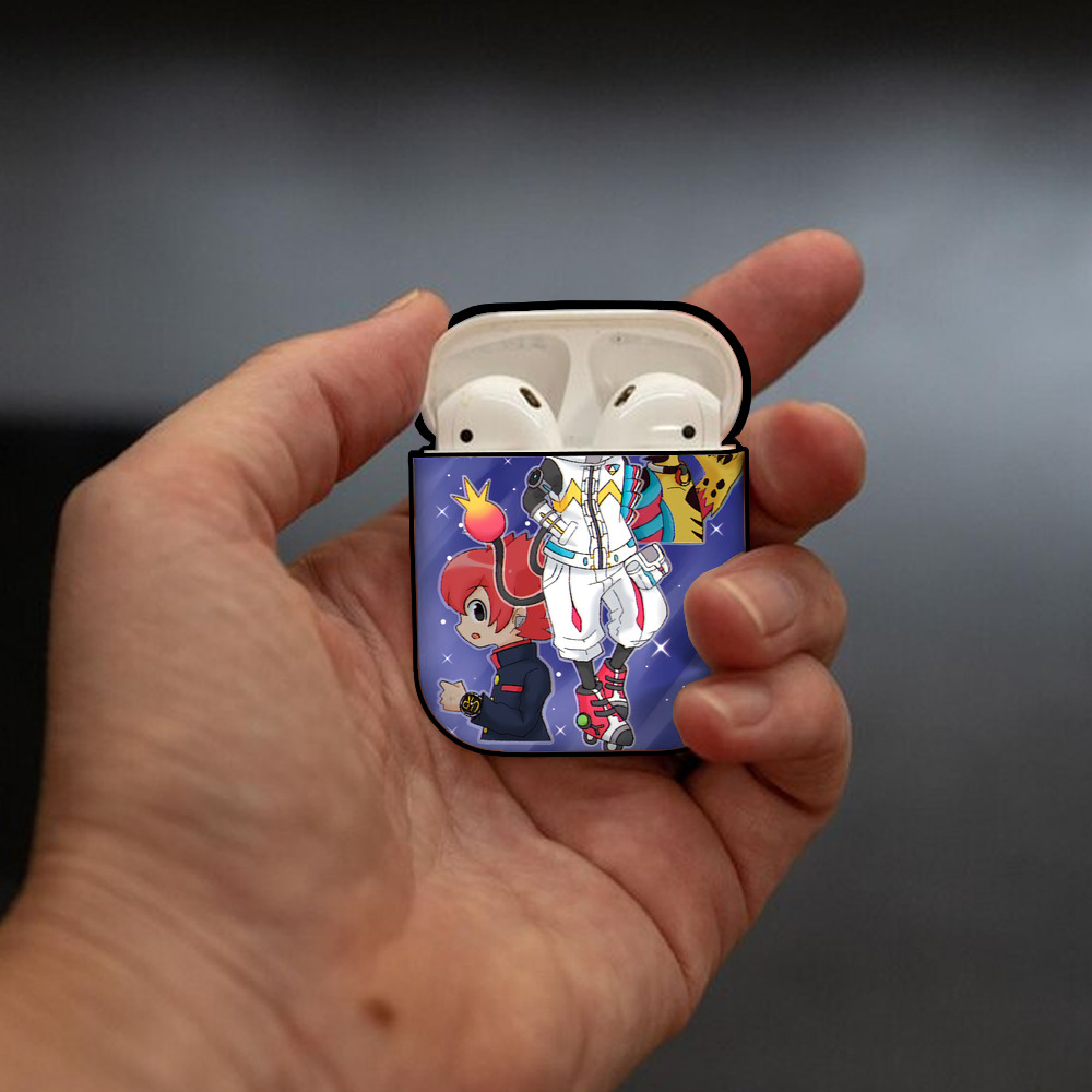 妖怪ウォッチ Yo-kai Watch AirPods 第2世代保護ケース ハードシェル ブラック 耐衝撃・防指紋・カラビナ付き