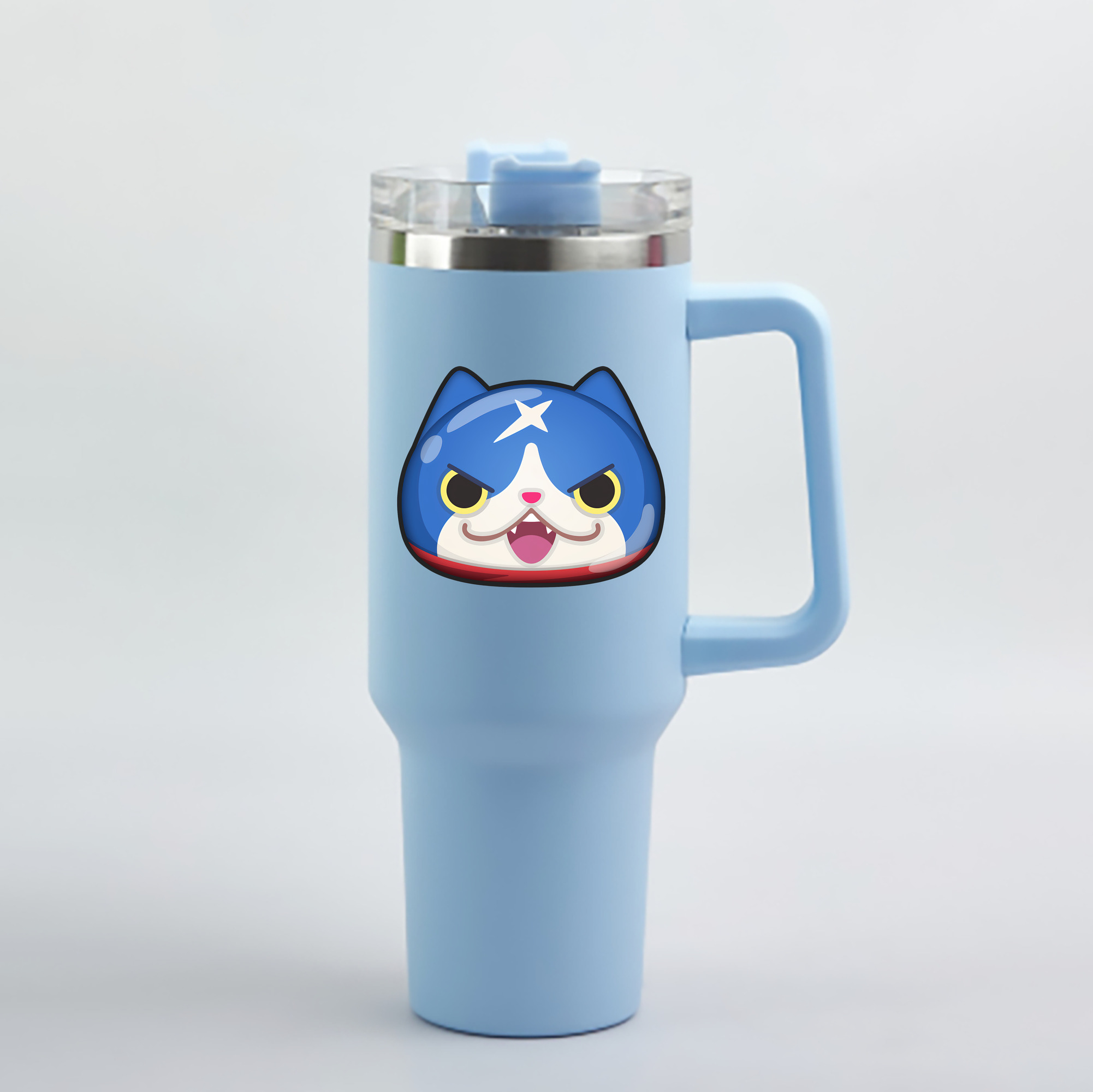 （画像用） 妖怪ウォッチ Yo-kai Watch 1200mL車用タンブラー - クリスタルステッカー（プラスチックストロー付き）