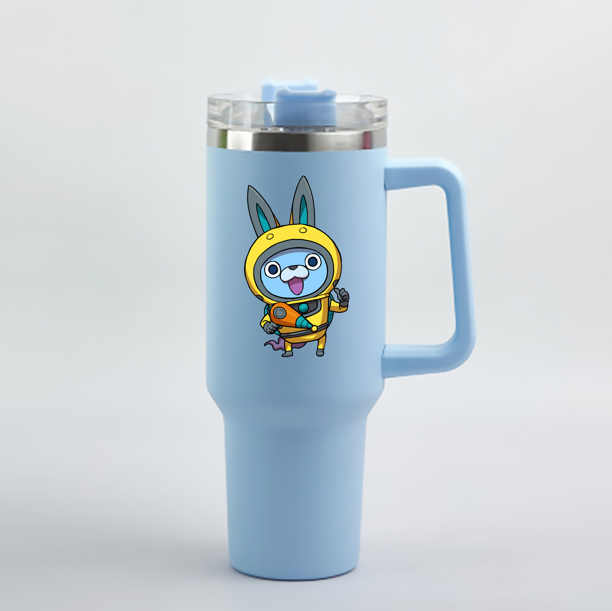 （画像用） 妖怪ウォッチ Yo-kai Watch 1200mL車用タンブラー - クリスタルステッカー（プラスチックストロー付き）