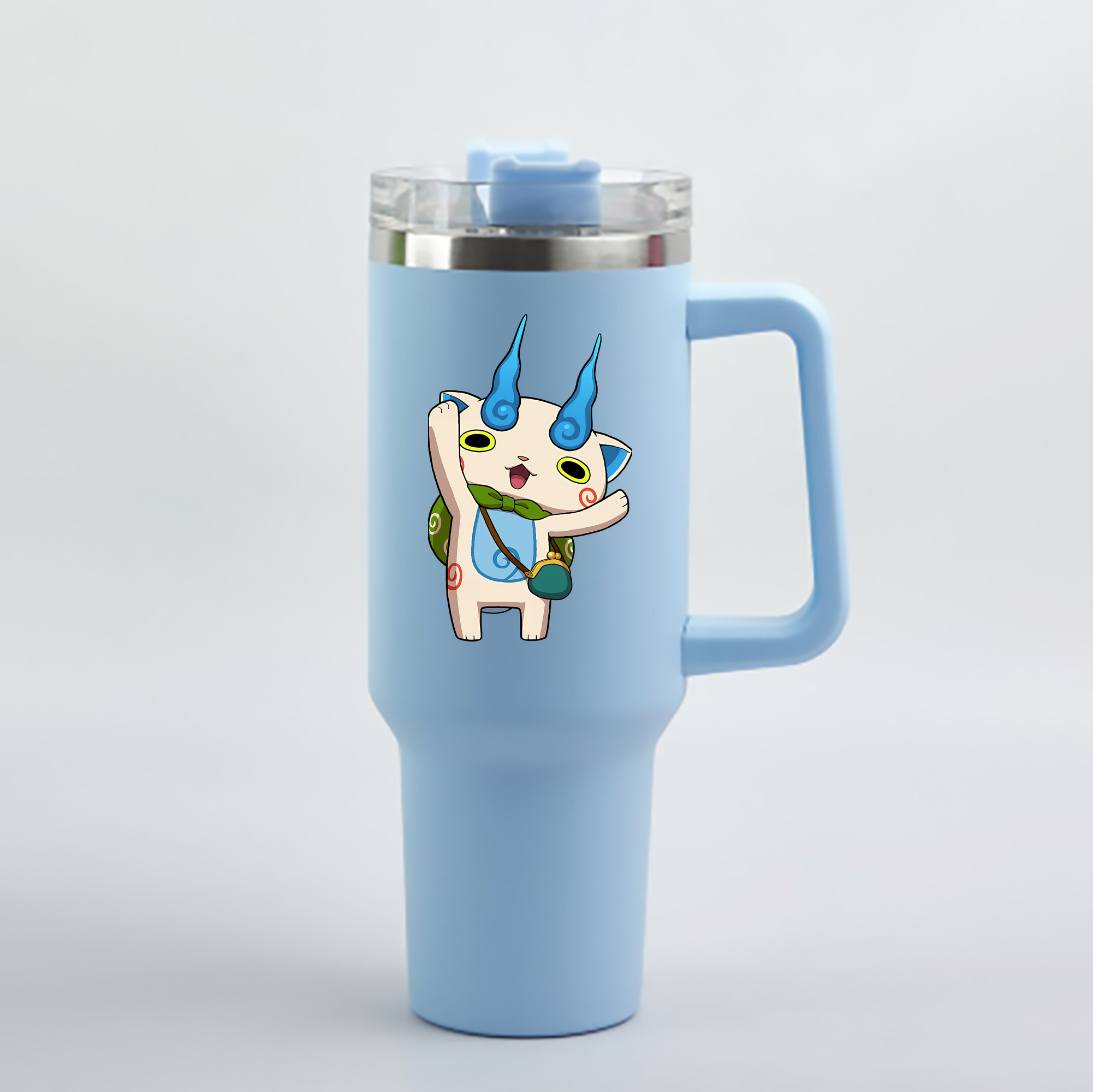 （画像用） 妖怪ウォッチ Yo-kai Watch 1200mL車用タンブラー - クリスタルステッカー（プラスチックストロー付き）