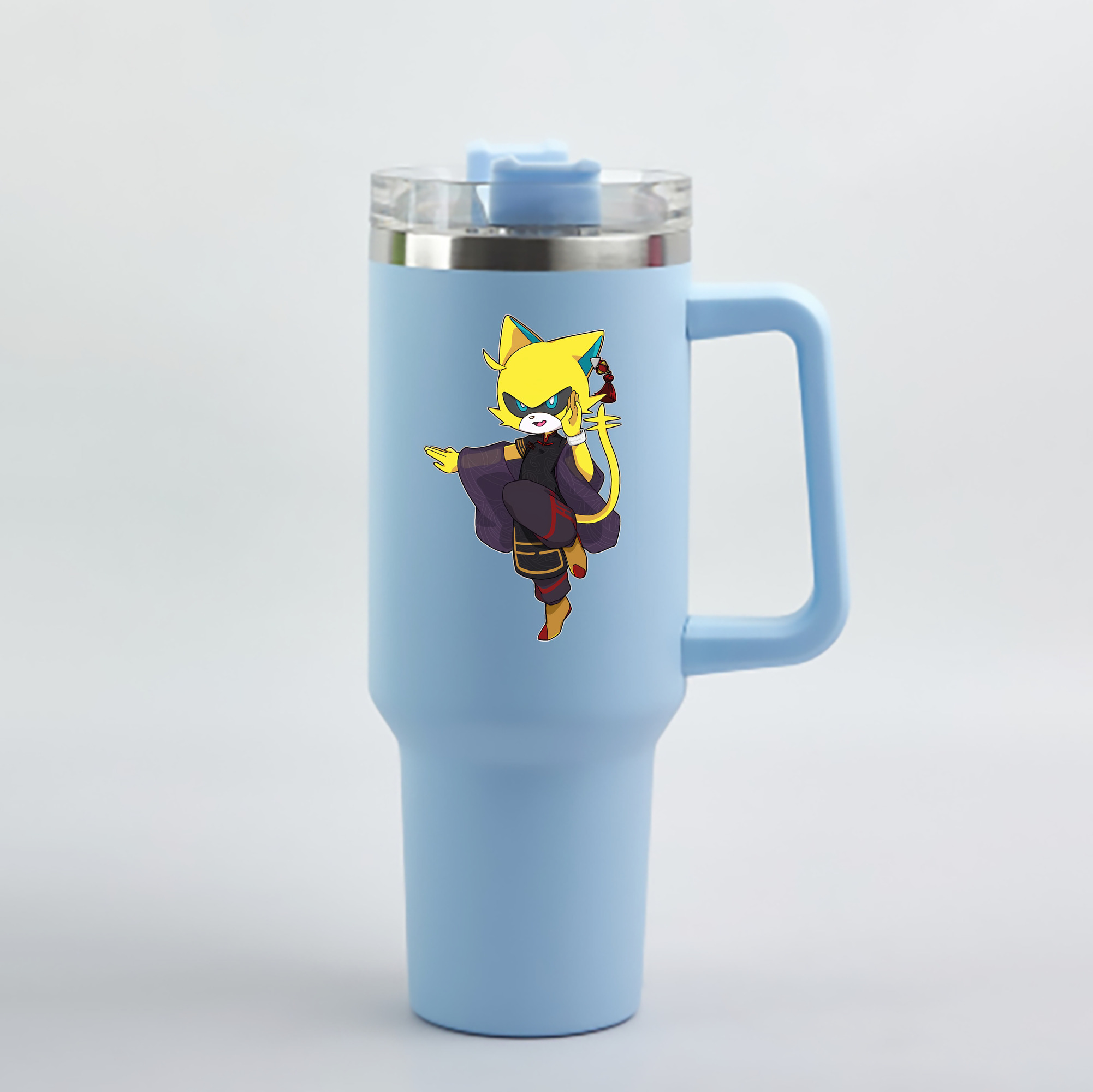 （画像用） 妖怪ウォッチ Yo-kai Watch 1200mL車用タンブラー - クリスタルステッカー（プラスチックストロー付き）