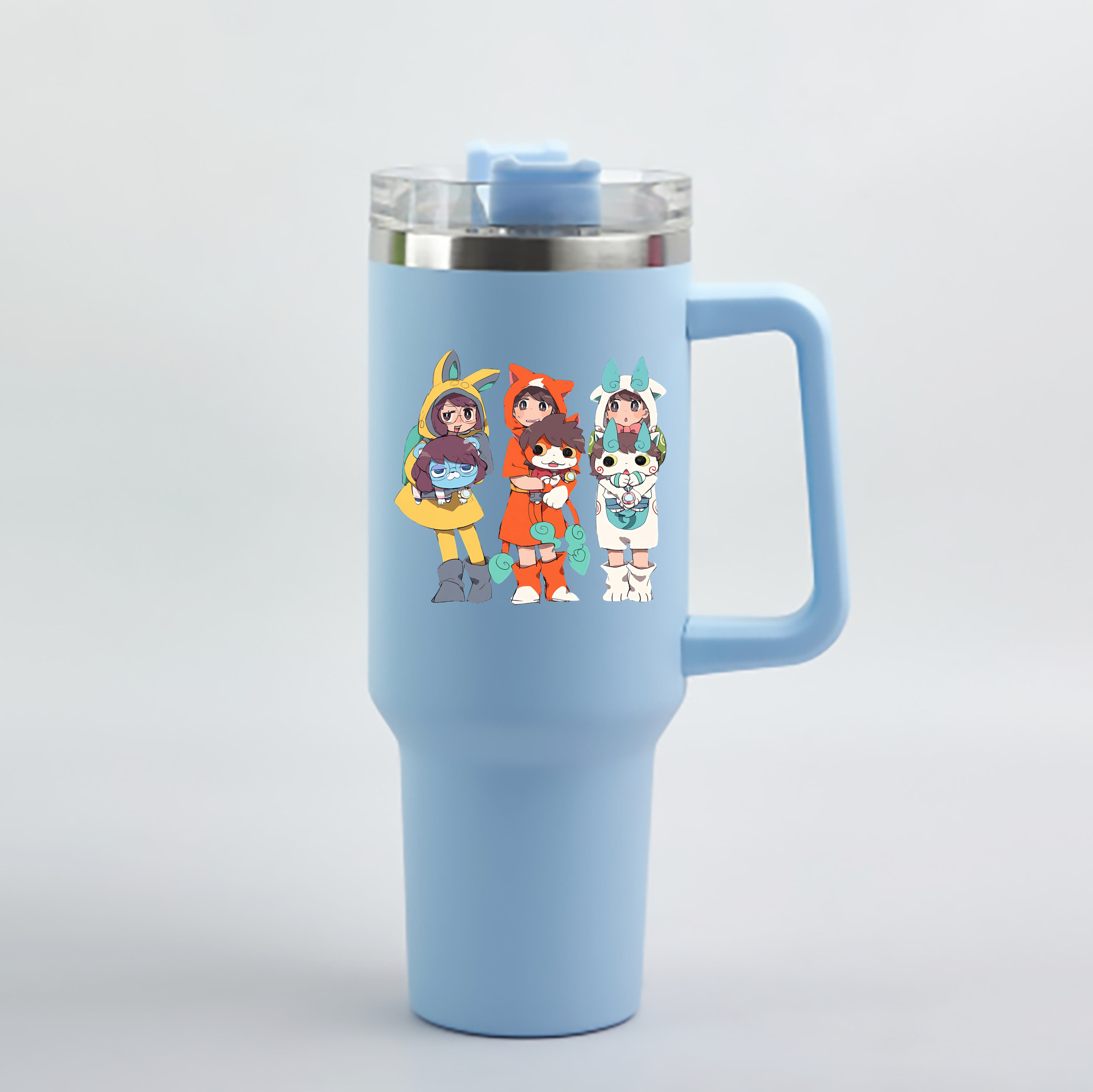 （画像用） 妖怪ウォッチ Yo-kai Watch 1200mL車用タンブラー - クリスタルステッカー（プラスチックストロー付き）