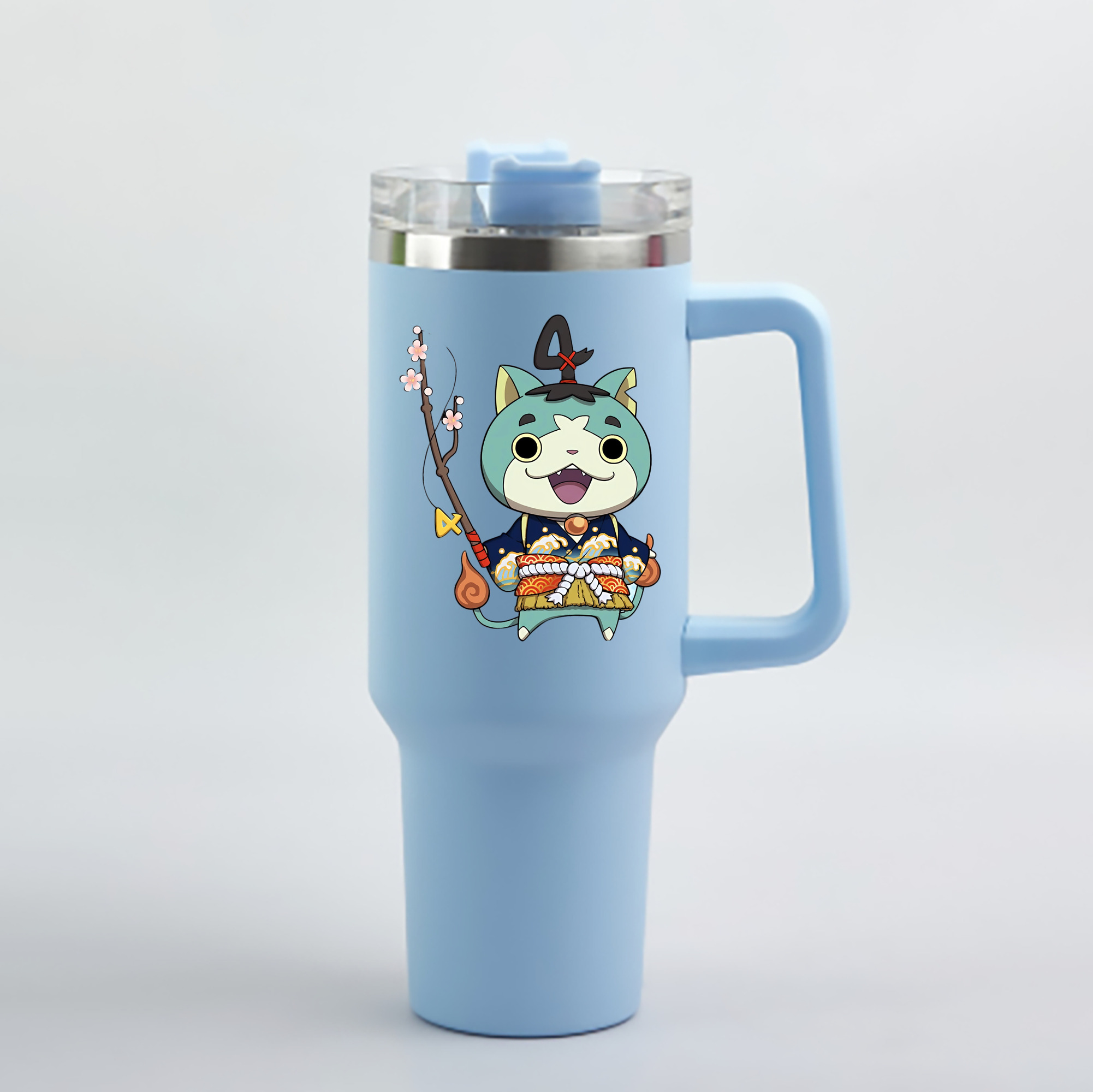 （画像用） 妖怪ウォッチ Yo-kai Watch 1200mL車用タンブラー - クリスタルステッカー（プラスチックストロー付き）