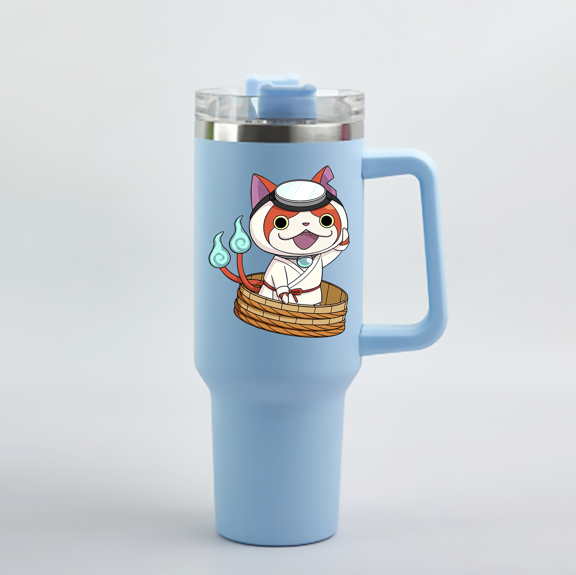 （画像用） 妖怪ウォッチ Yo-kai Watch 1200mL車用タンブラー - クリスタルステッカー（プラスチックストロー付き）