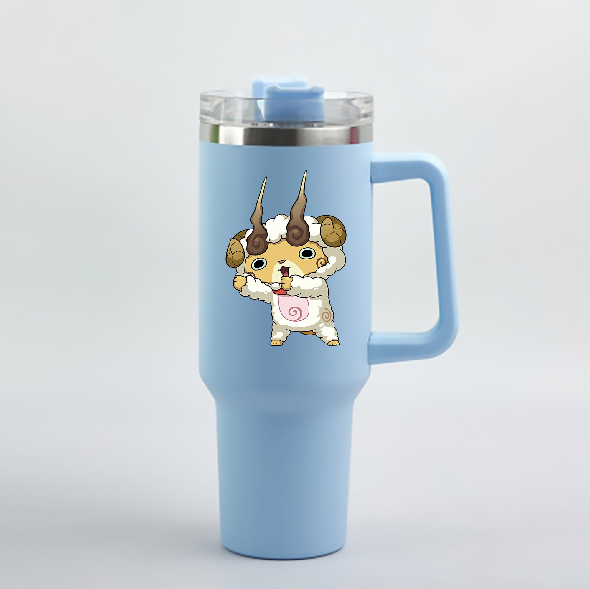 （画像用） 妖怪ウォッチ Yo-kai Watch 1200mL車用タンブラー - クリスタルステッカー（プラスチックストロー付き）