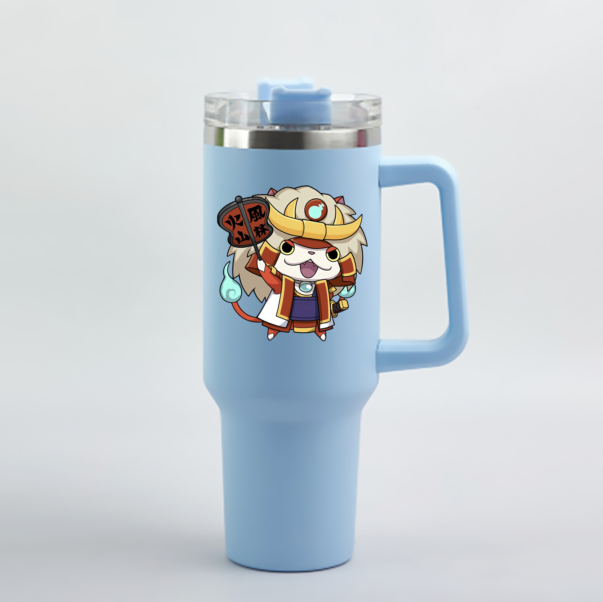 （画像用） 妖怪ウォッチ Yo-kai Watch 1200mL車用タンブラー - クリスタルステッカー（プラスチックストロー付き）