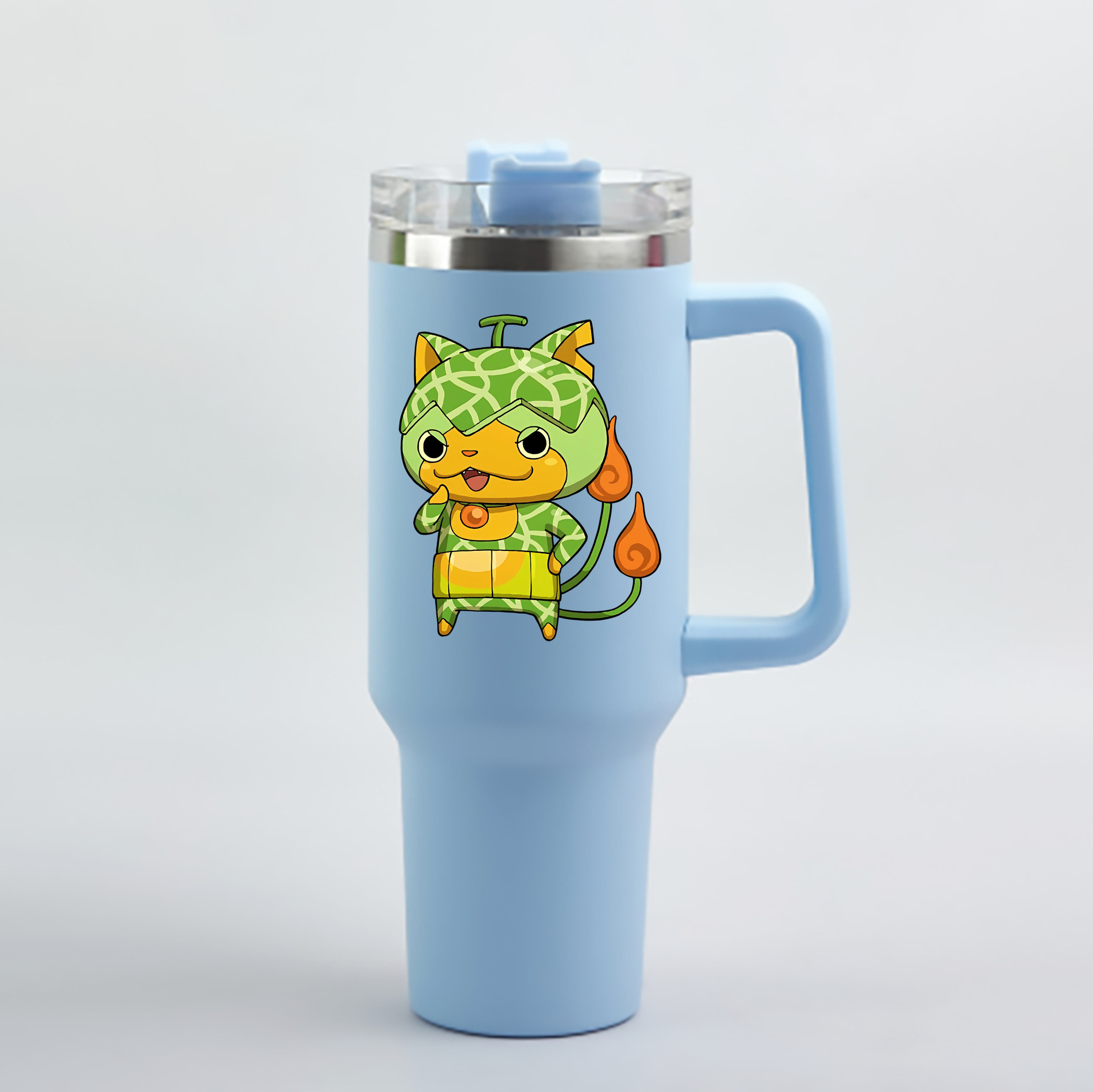 （画像用） 妖怪ウォッチ Yo-kai Watch 1200mL車用タンブラー - クリスタルステッカー（プラスチックストロー付き）