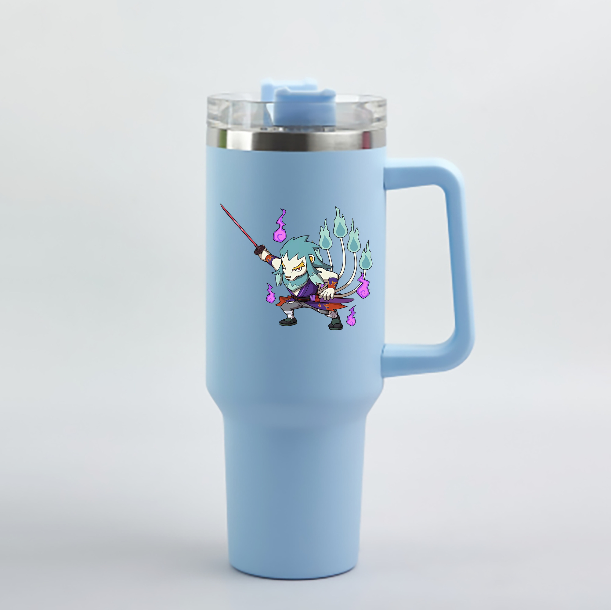 （画像用） 妖怪ウォッチ Yo-kai Watch 1200mL車用タンブラー - クリスタルステッカー（プラスチックストロー付き）