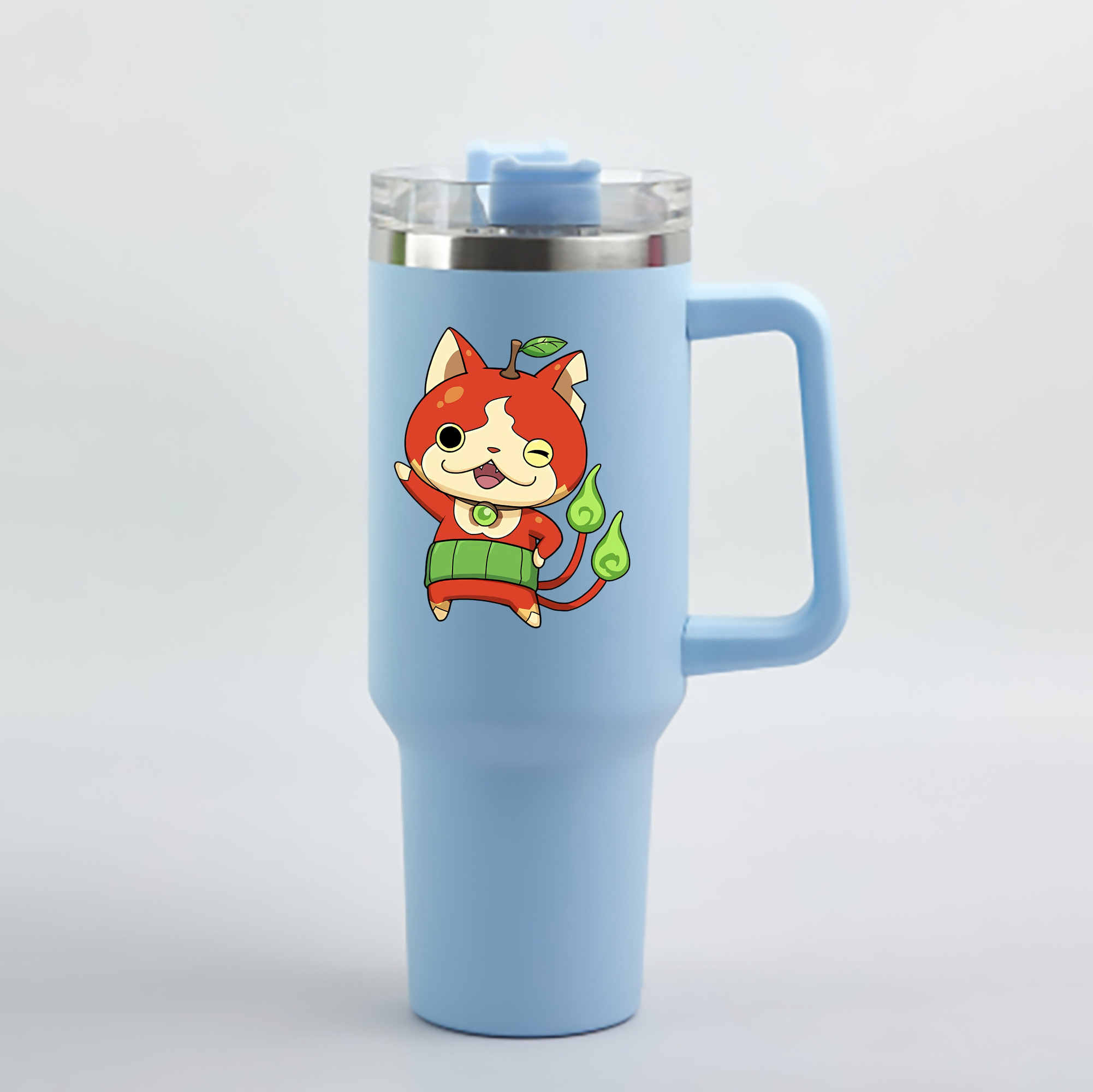 （画像用） 妖怪ウォッチ Yo-kai Watch 1200mL車用タンブラー - クリスタルステッカー（プラスチックストロー付き）