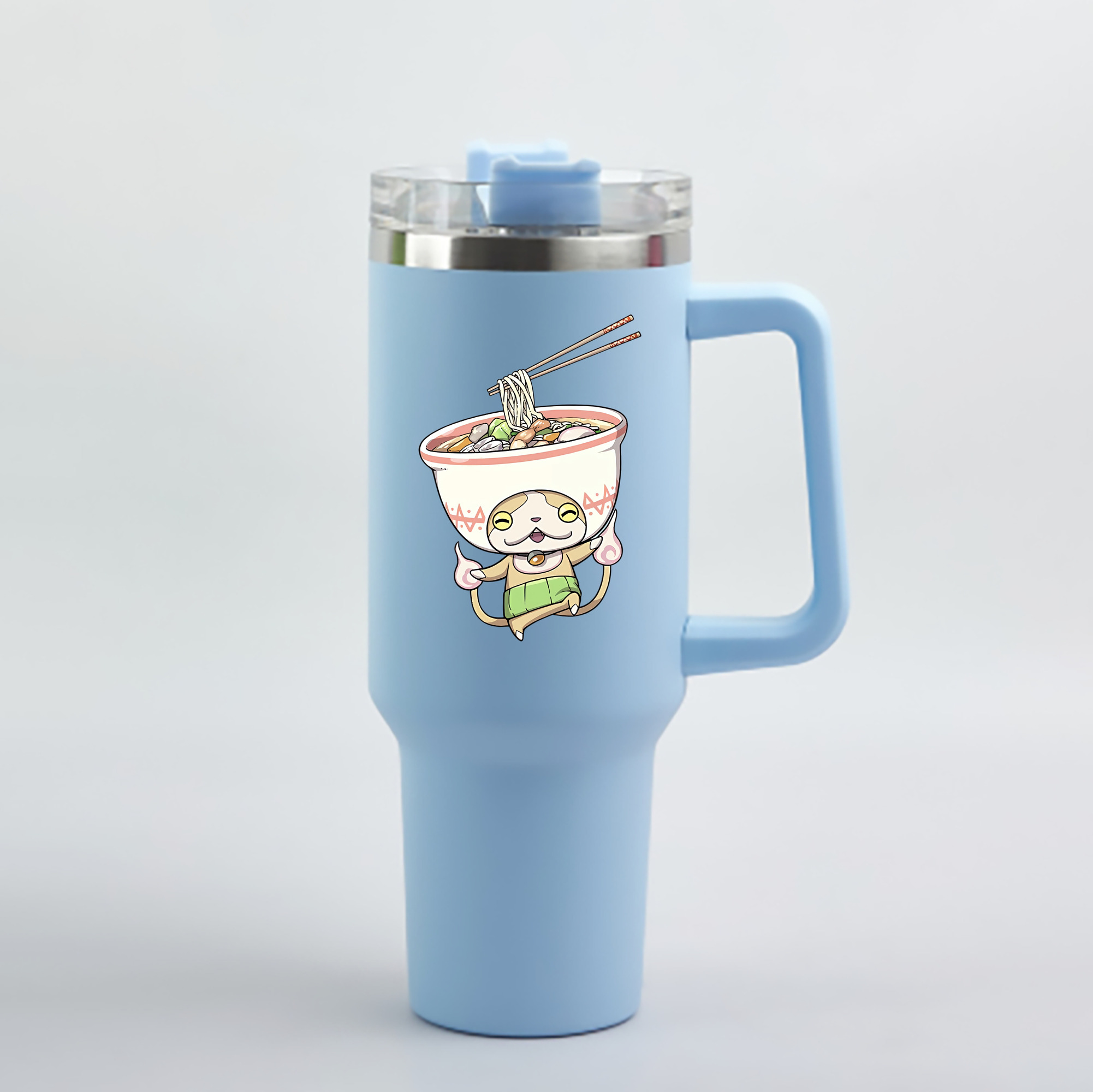 （画像用） 妖怪ウォッチ Yo-kai Watch 1200mL車用タンブラー - クリスタルステッカー（プラスチックストロー付き）
