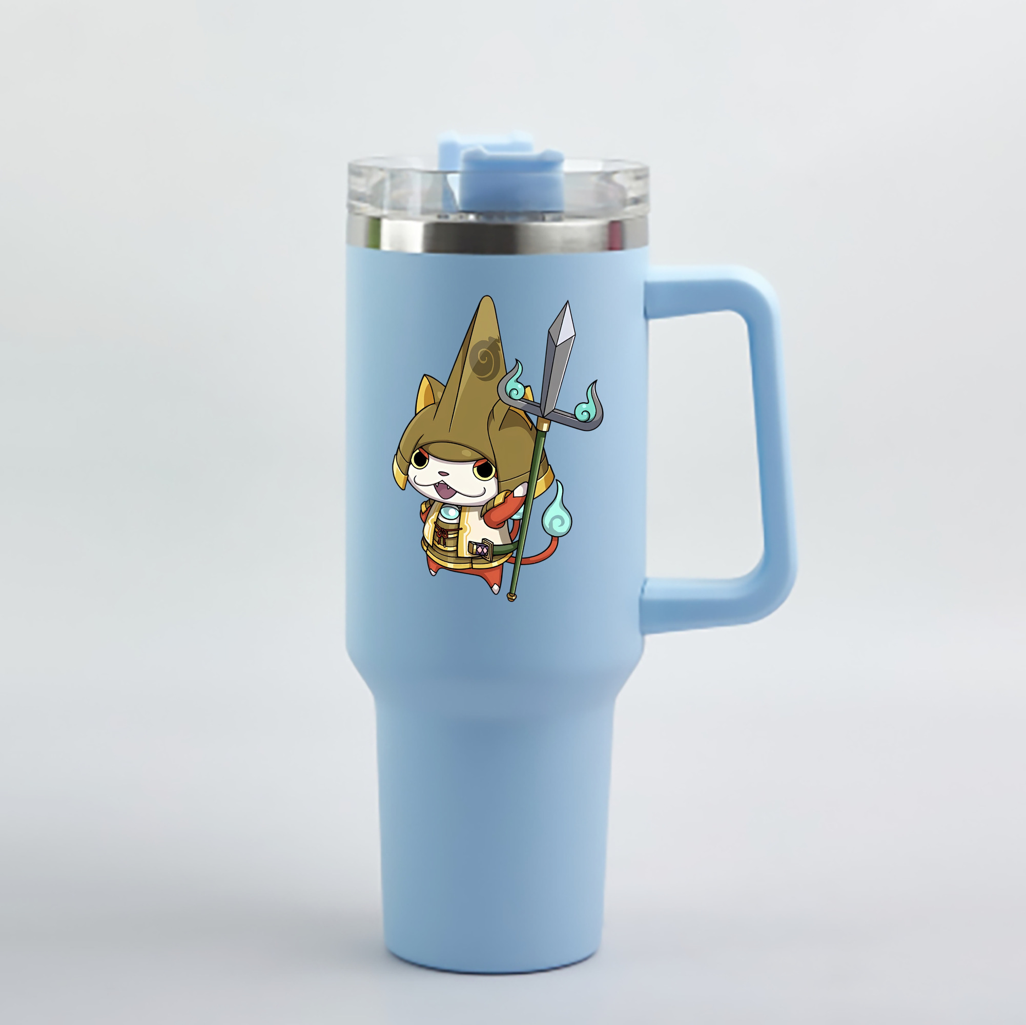 （画像用） 妖怪ウォッチ Yo-kai Watch 1200mL車用タンブラー - クリスタルステッカー（プラスチックストロー付き）