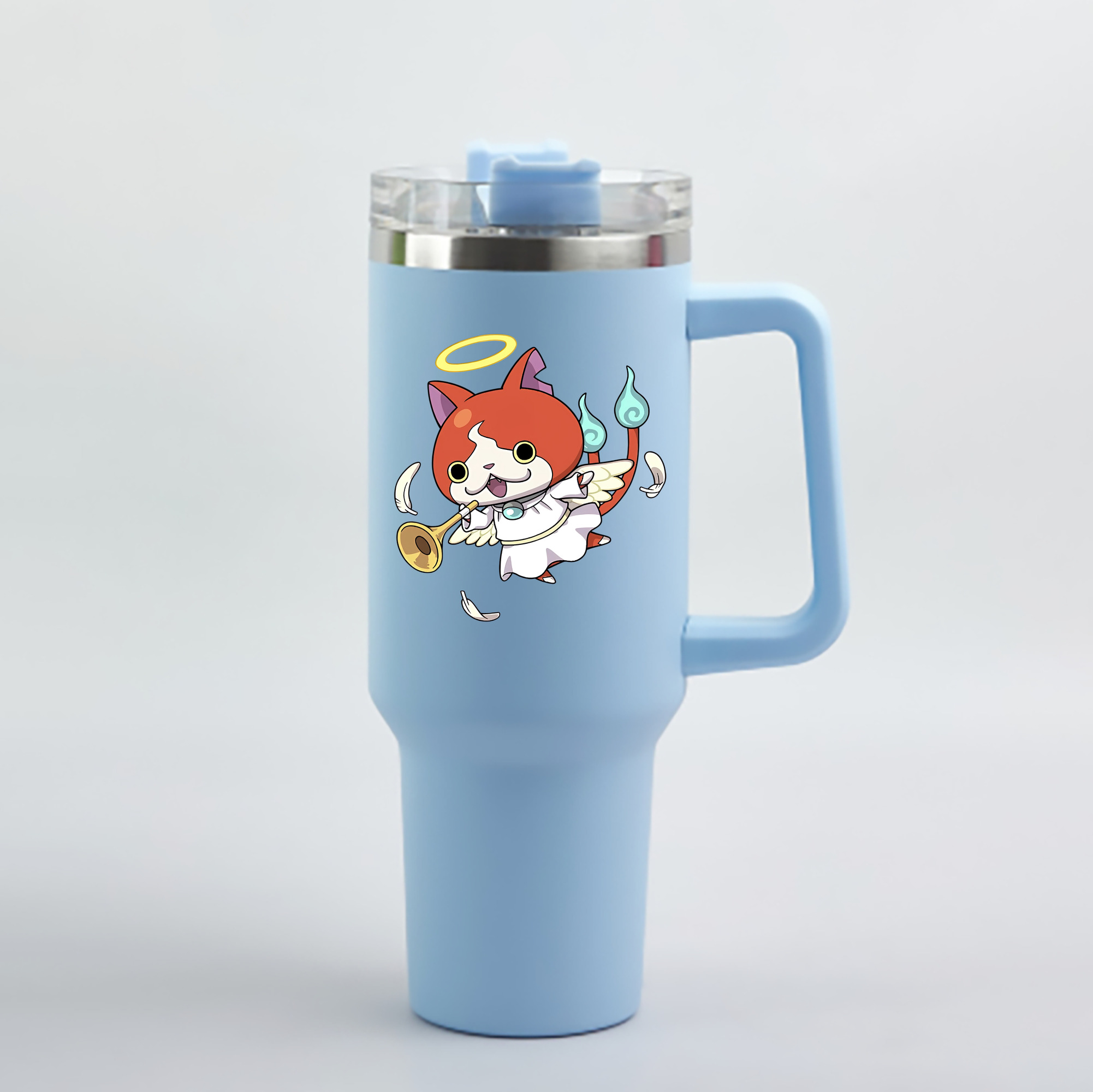 （画像用） 妖怪ウォッチ Yo-kai Watch 1200mL車用タンブラー - クリスタルステッカー（プラスチックストロー付き）