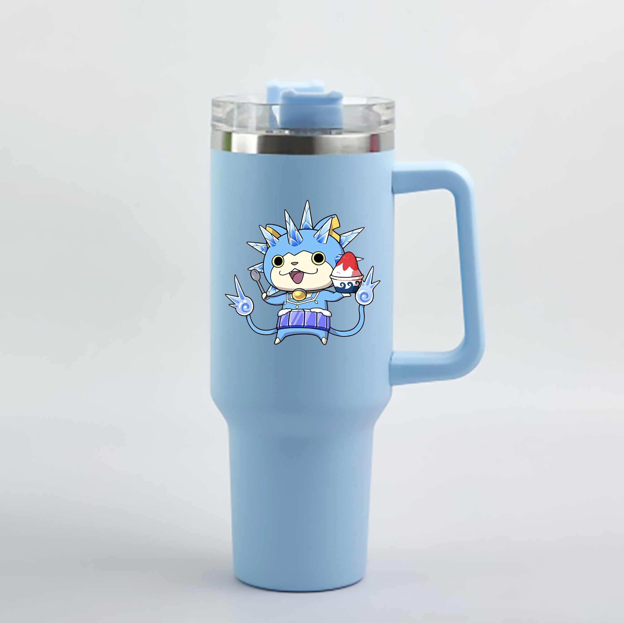 （画像用） 妖怪ウォッチ Yo-kai Watch 1200mL車用タンブラー - クリスタルステッカー（プラスチックストロー付き）