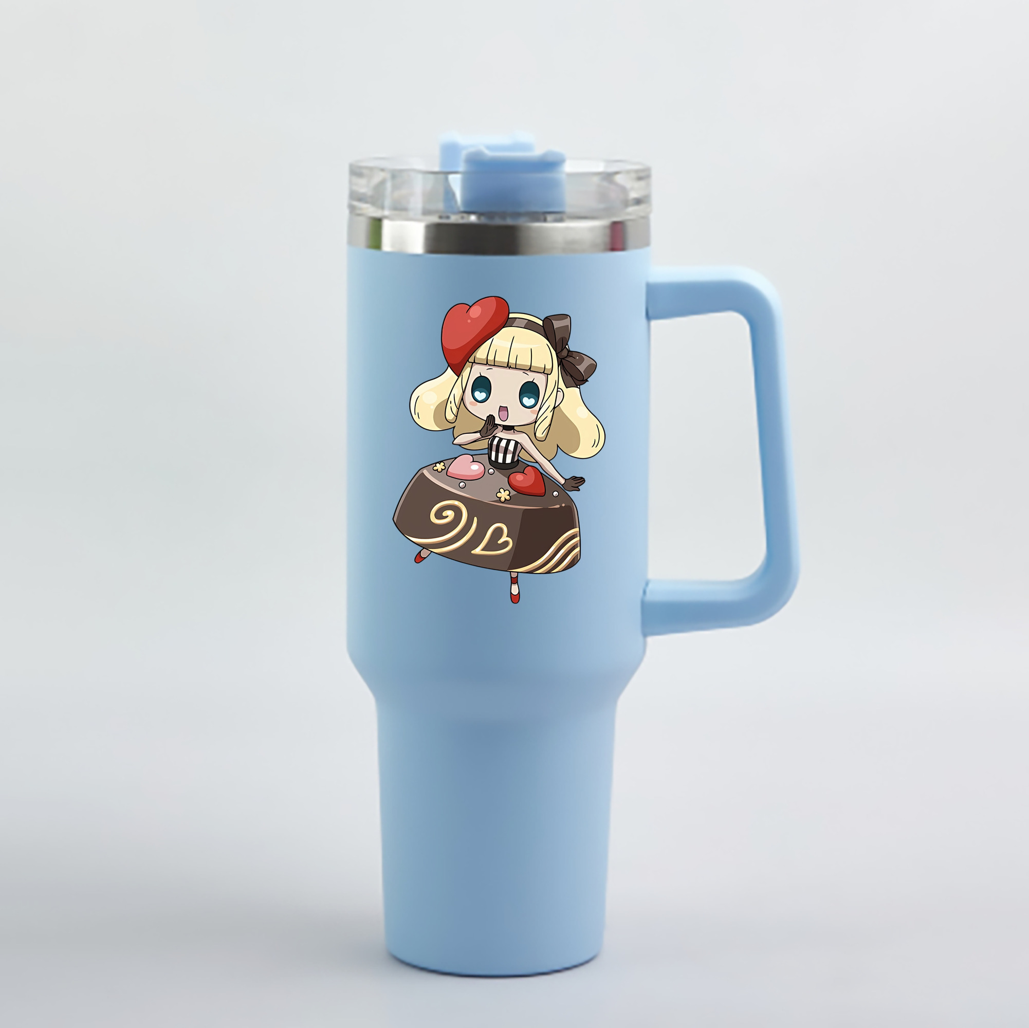 （画像用） 妖怪ウォッチ Yo-kai Watch 1200mL車用タンブラー - クリスタルステッカー（プラスチックストロー付き）