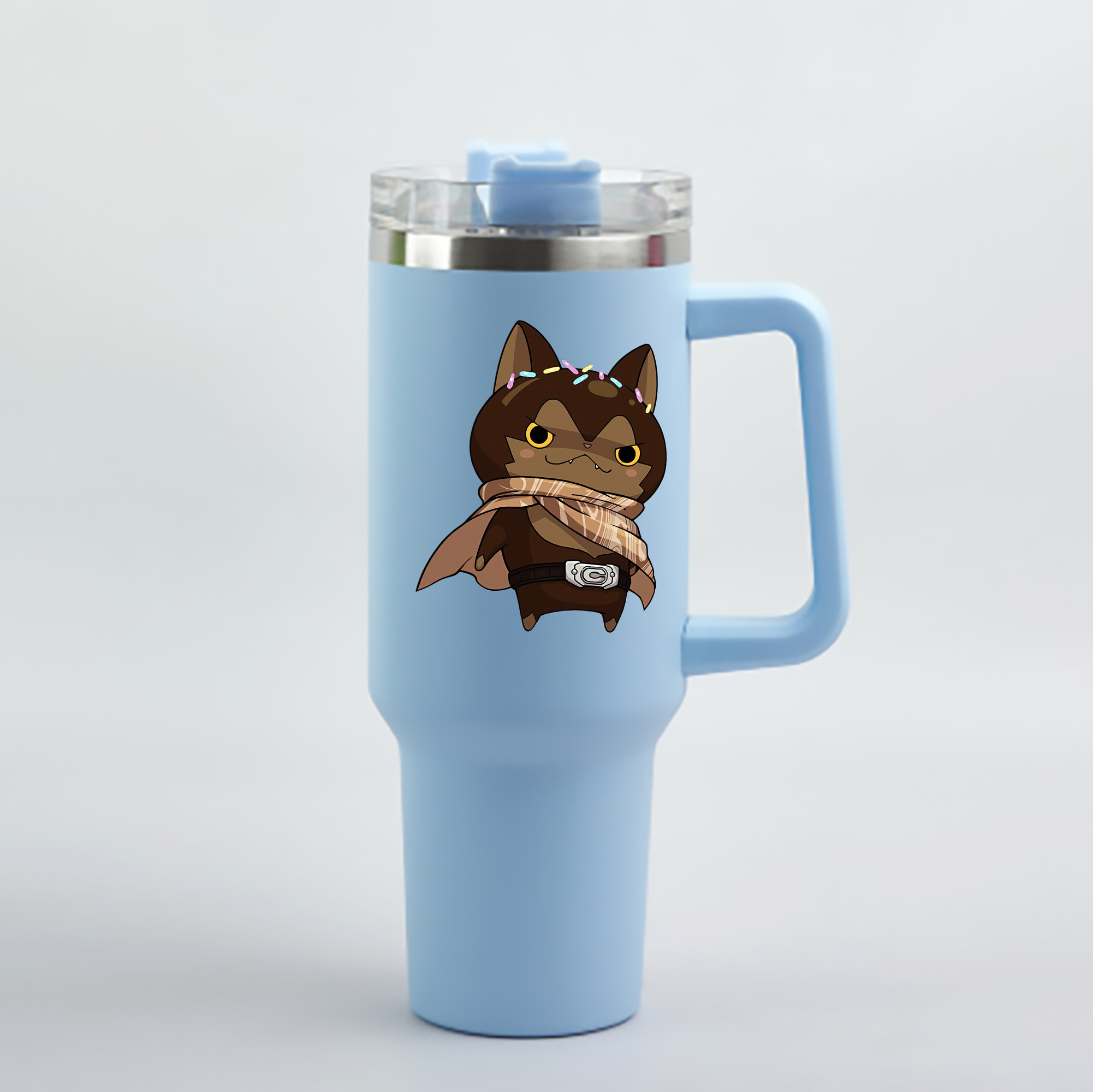 （画像用） 妖怪ウォッチ Yo-kai Watch 1200mL車用タンブラー - クリスタルステッカー（プラスチックストロー付き）