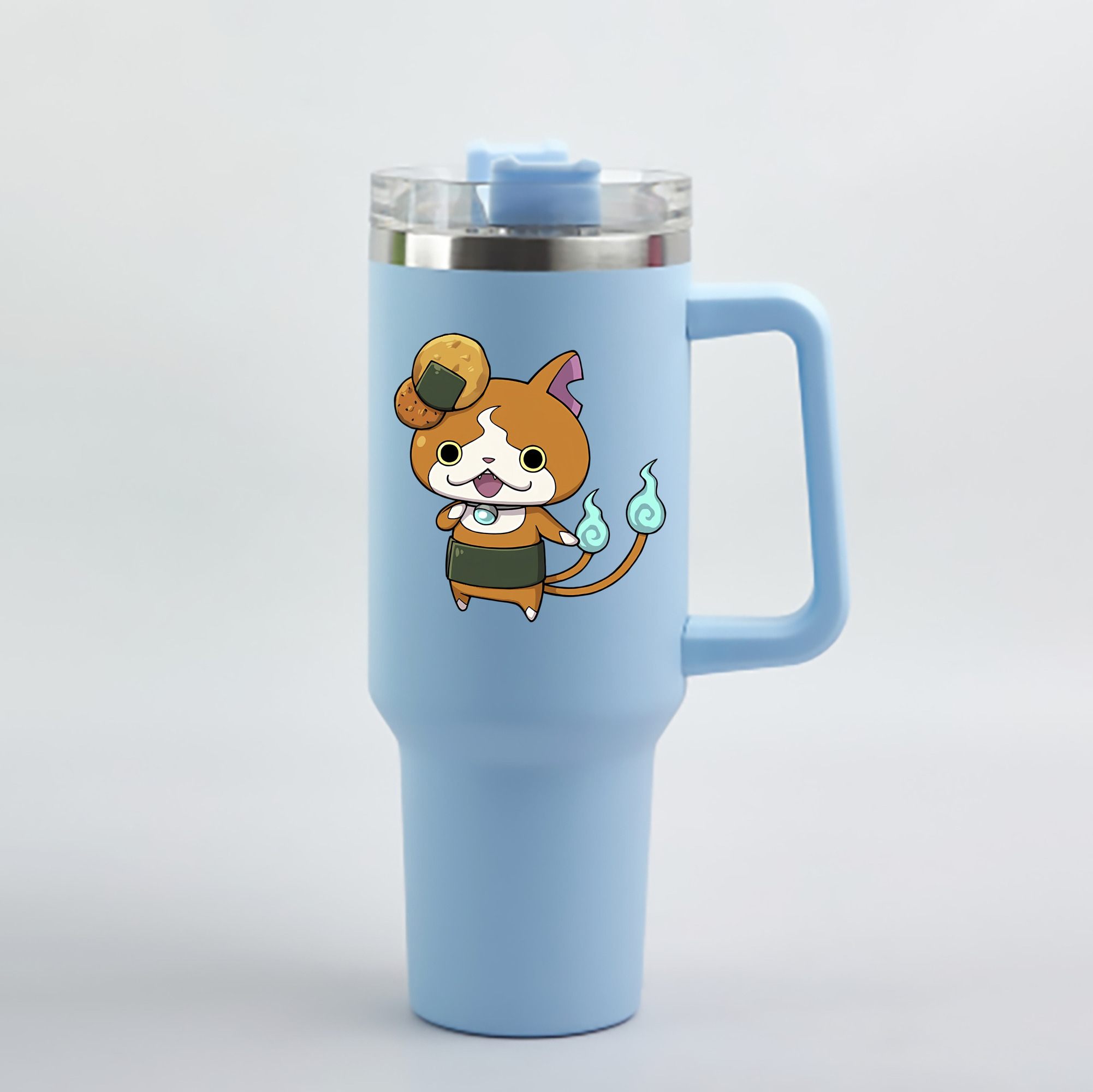 （画像用） 妖怪ウォッチ Yo-kai Watch 1200mL車用タンブラー - クリスタルステッカー（プラスチックストロー付き）