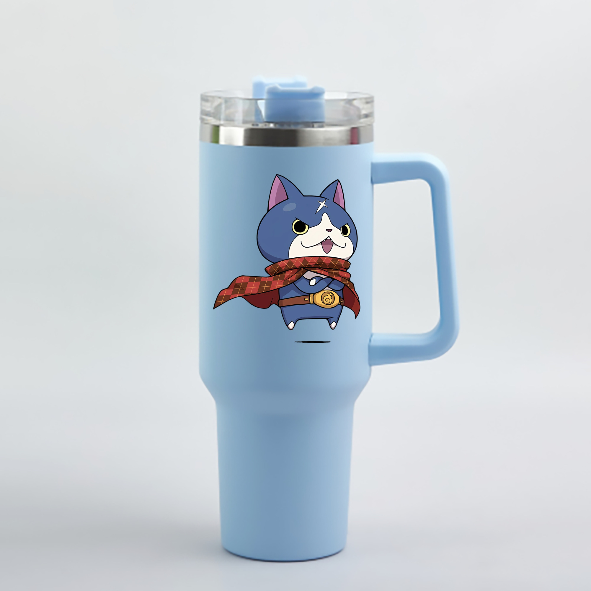 （画像用） 妖怪ウォッチ Yo-kai Watch 1200mL車用タンブラー - クリスタルステッカー（プラスチックストロー付き）