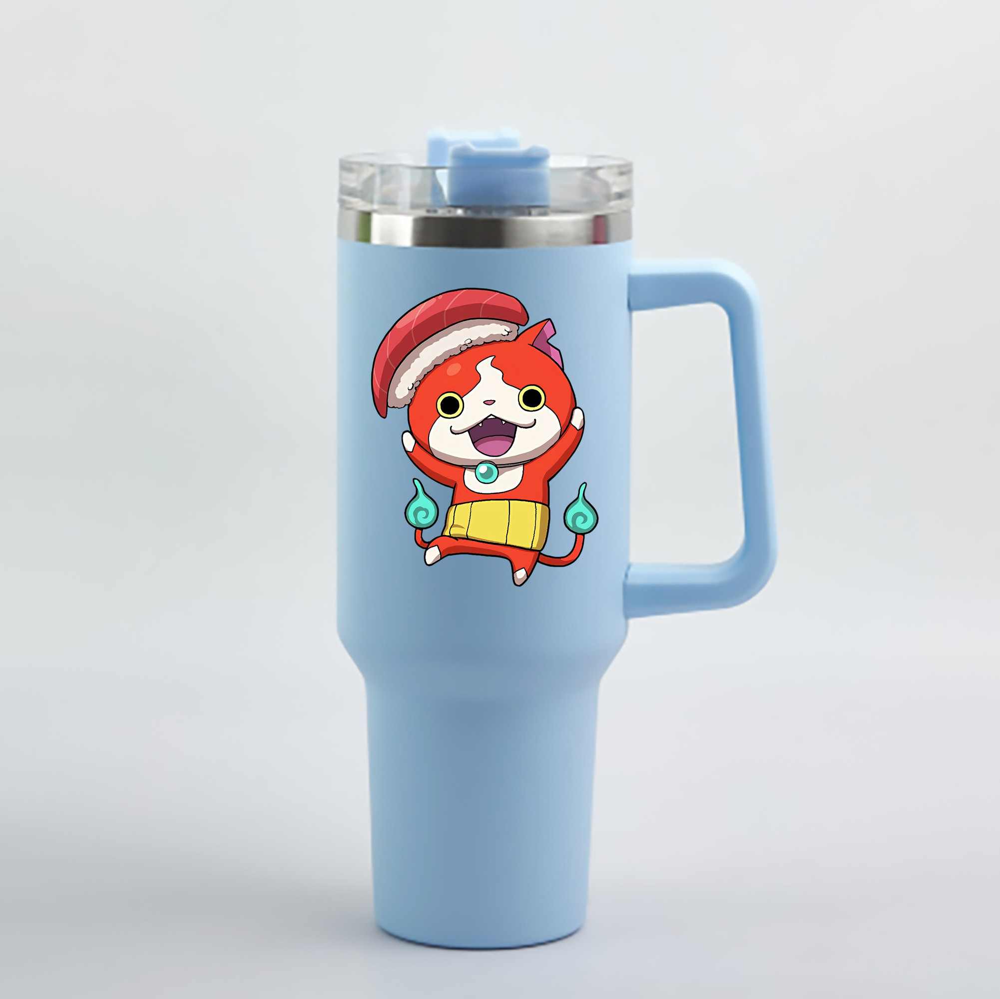 （画像用） 妖怪ウォッチ Yo-kai Watch 1200mL車用タンブラー - クリスタルステッカー（プラスチックストロー付き）