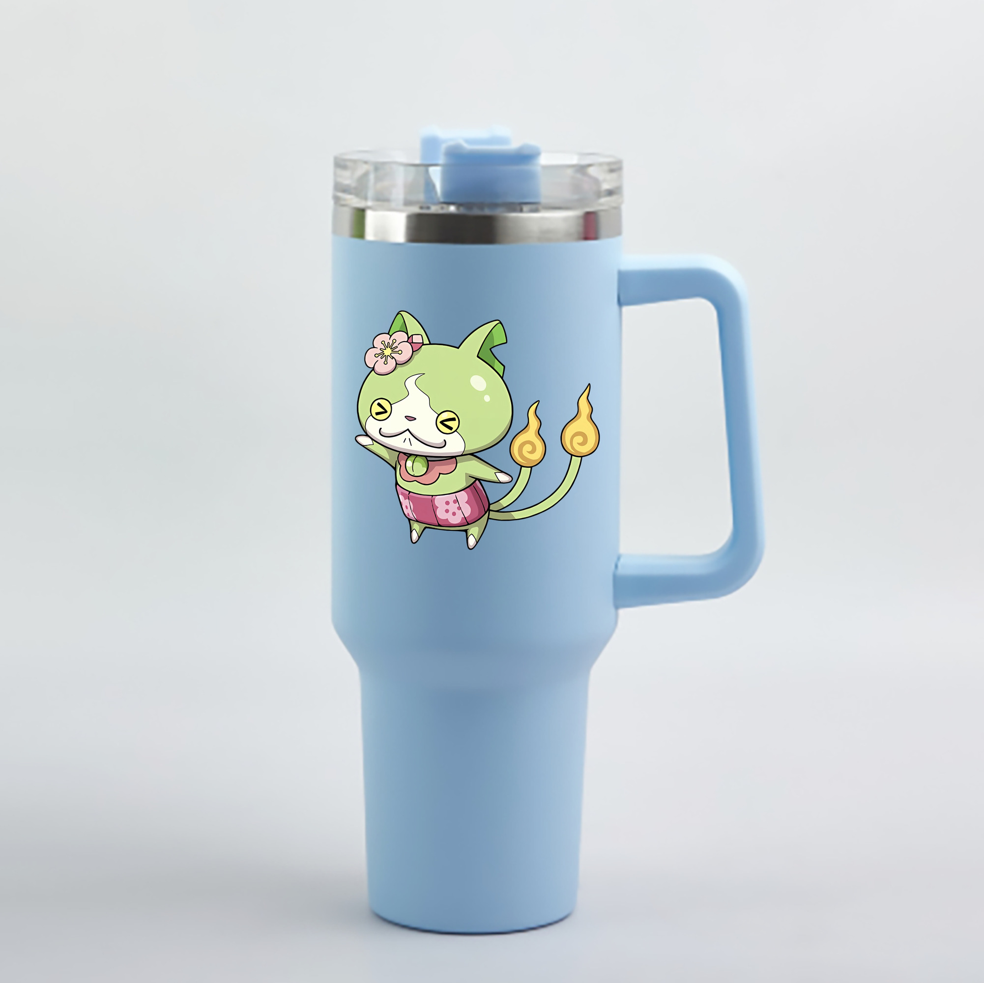 （画像用） 妖怪ウォッチ Yo-kai Watch 1200mL車用タンブラー - クリスタルステッカー（プラスチックストロー付き）