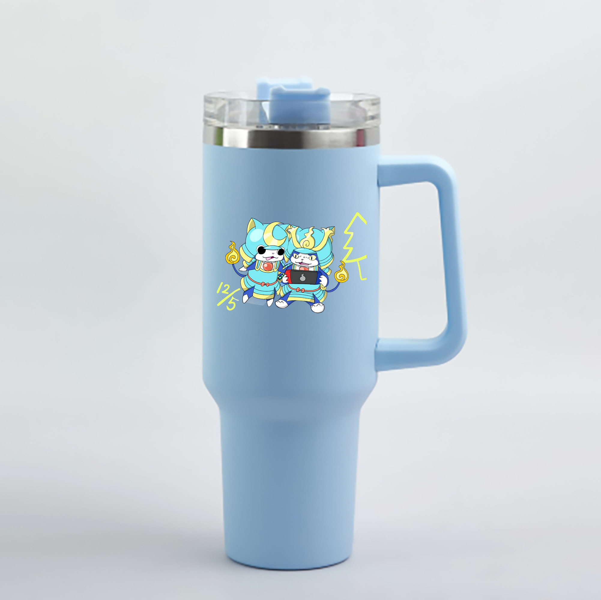 （画像用） 妖怪ウォッチ Yo-kai Watch 1200mL車用タンブラー - クリスタルステッカー（プラスチックストロー付き）