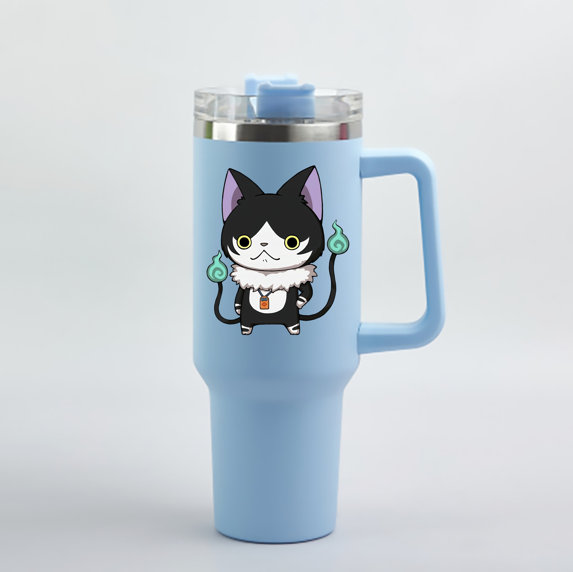 （画像用） 妖怪ウォッチ Yo-kai Watch 1200mL車用タンブラー - クリスタルステッカー（プラスチックストロー付き）