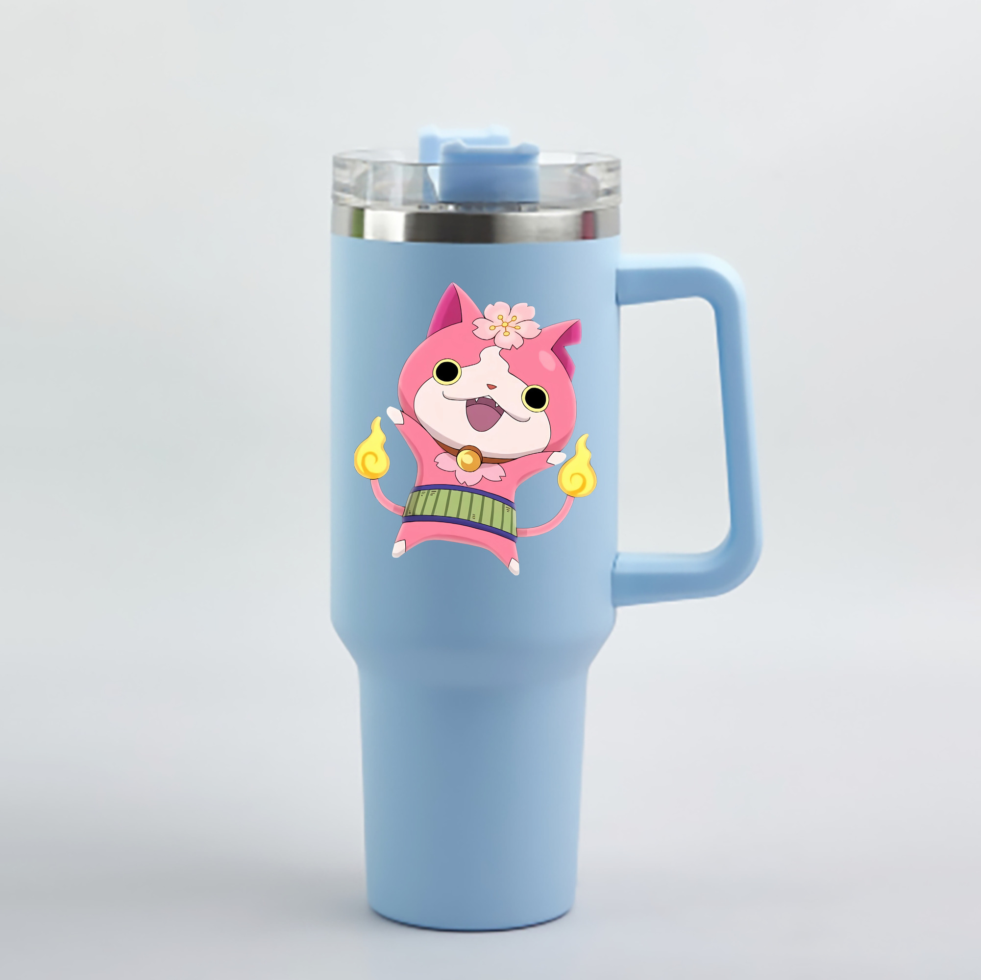 （画像用） 妖怪ウォッチ Yo-kai Watch 1200mL車用タンブラー - クリスタルステッカー（プラスチックストロー付き）