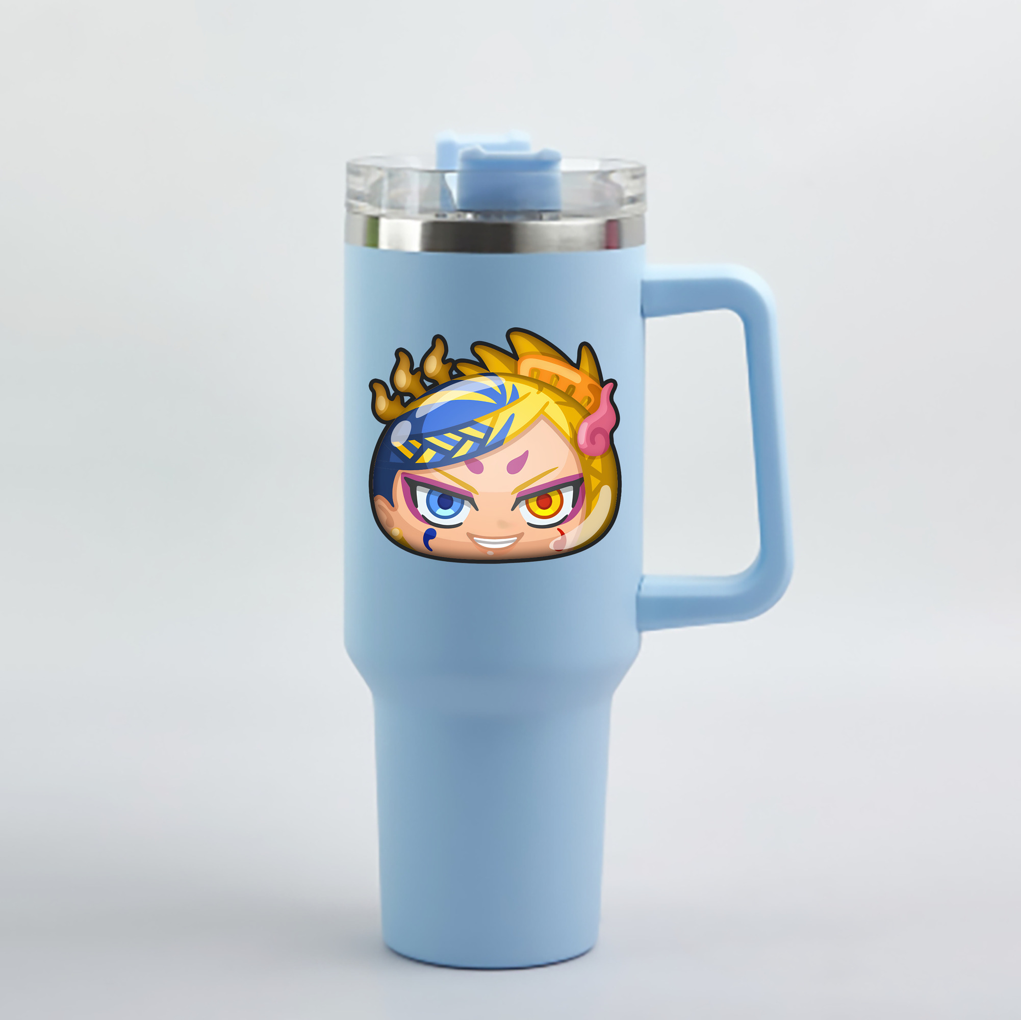 （画像用） 妖怪ウォッチ Yo-kai Watch 1200mL車用タンブラー - クリスタルステッカー（プラスチックストロー付き）