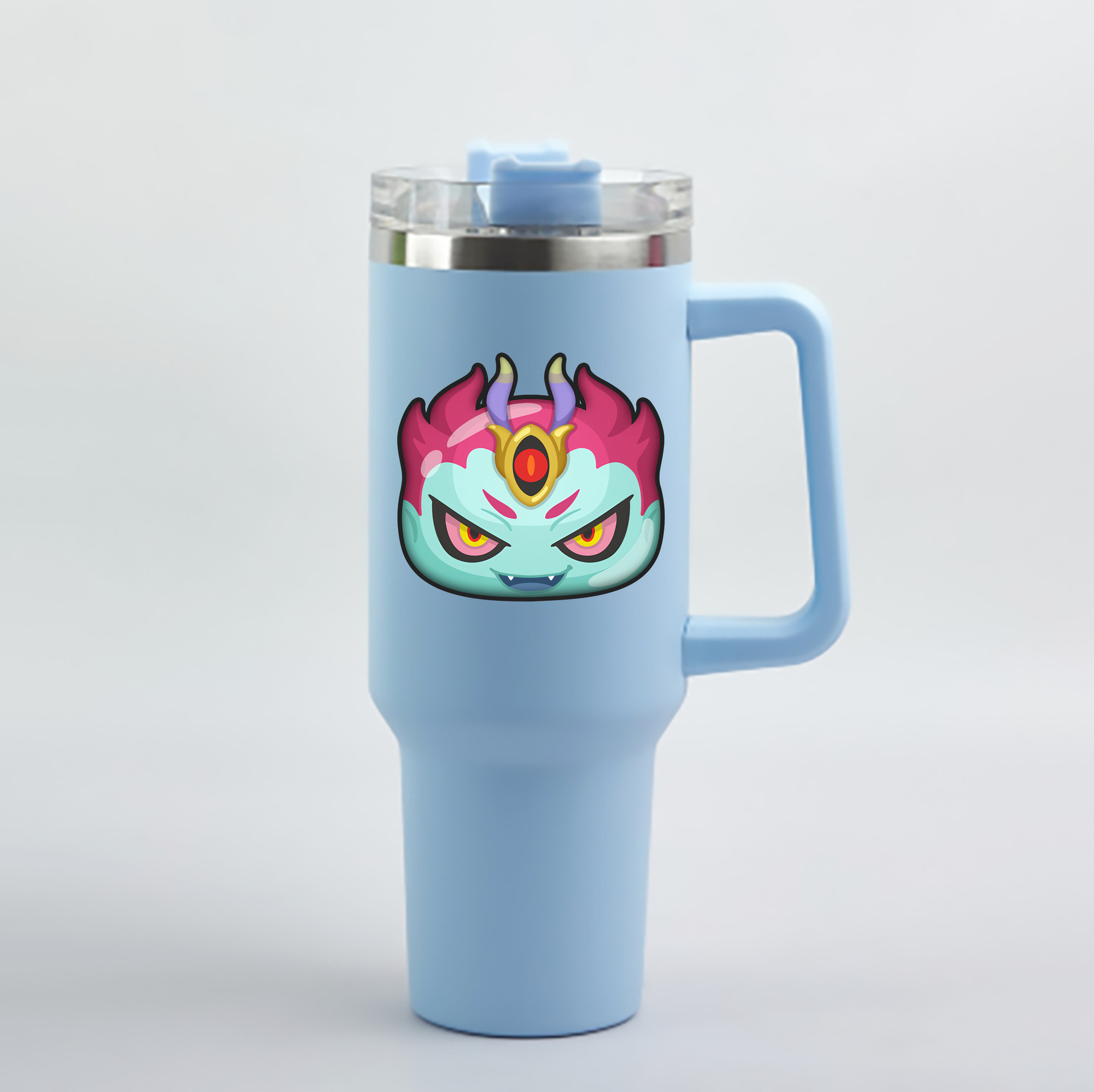 （画像用） 妖怪ウォッチ Yo-kai Watch 1200mL車用タンブラー - クリスタルステッカー（プラスチックストロー付き）