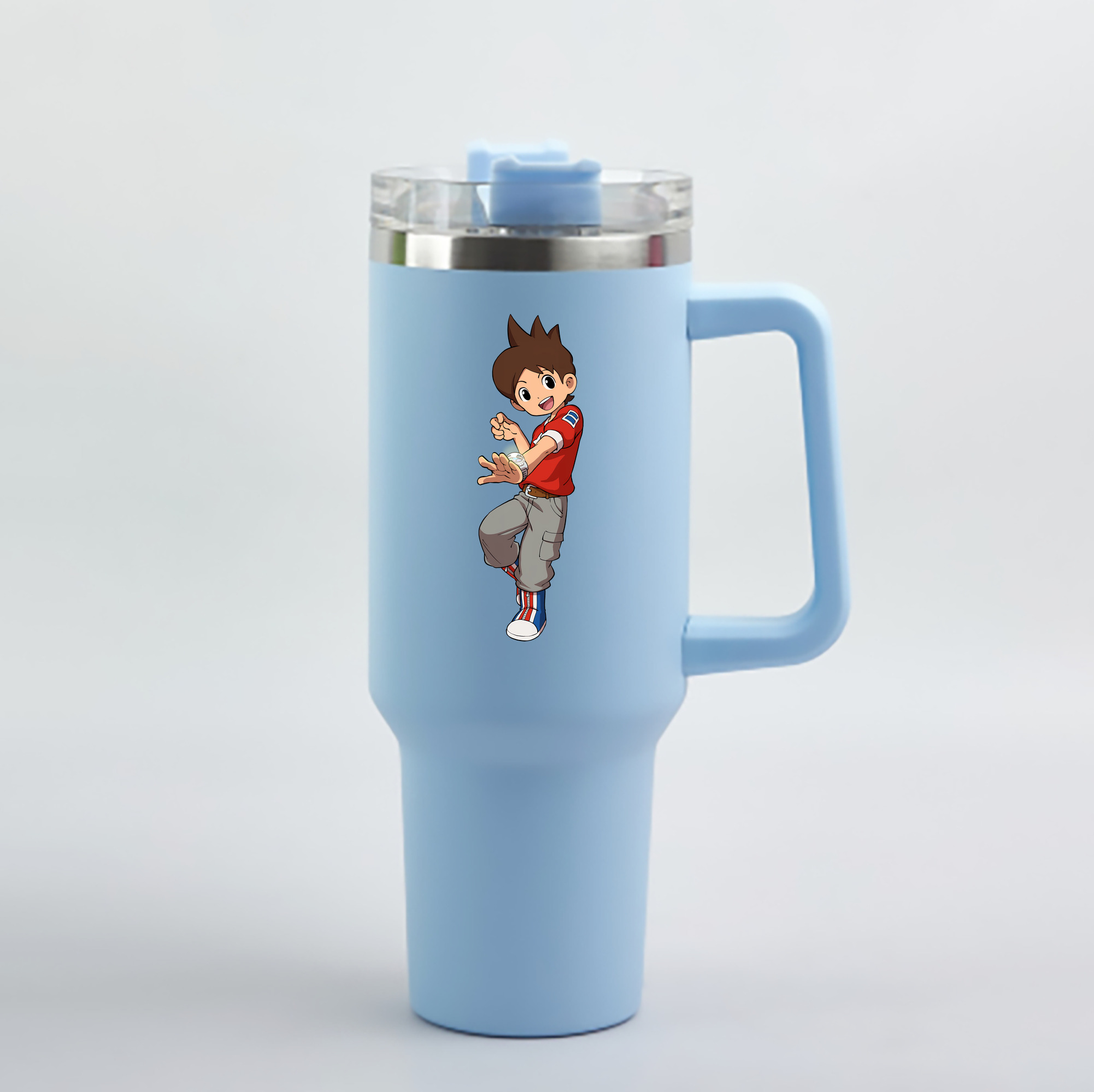 （画像用） 妖怪ウォッチ Yo-kai Watch 1200mL車用タンブラー - クリスタルステッカー（プラスチックストロー付き）