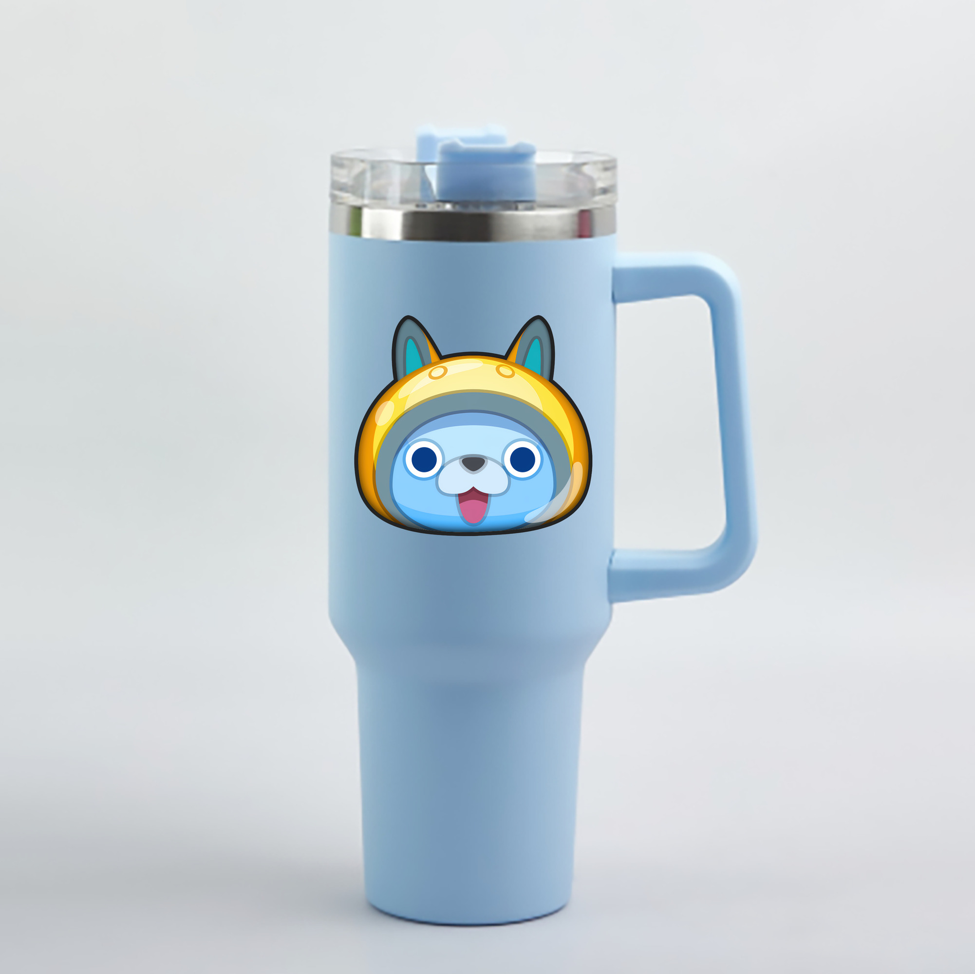 （画像用） 妖怪ウォッチ Yo-kai Watch 1200mL車用タンブラー - クリスタルステッカー（プラスチックストロー付き）