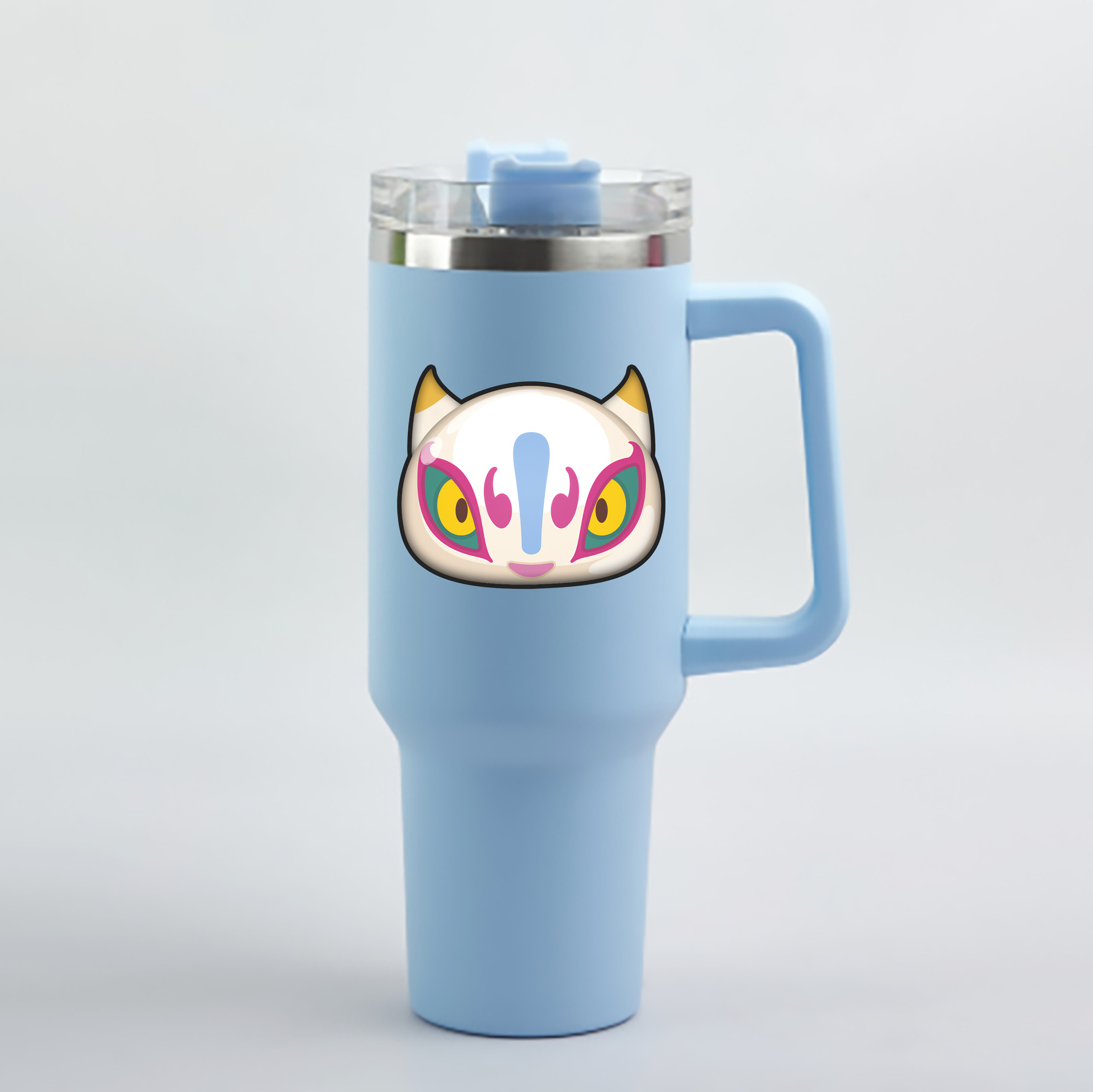 （画像用） 妖怪ウォッチ Yo-kai Watch 1200mL車用タンブラー - クリスタルステッカー（プラスチックストロー付き）