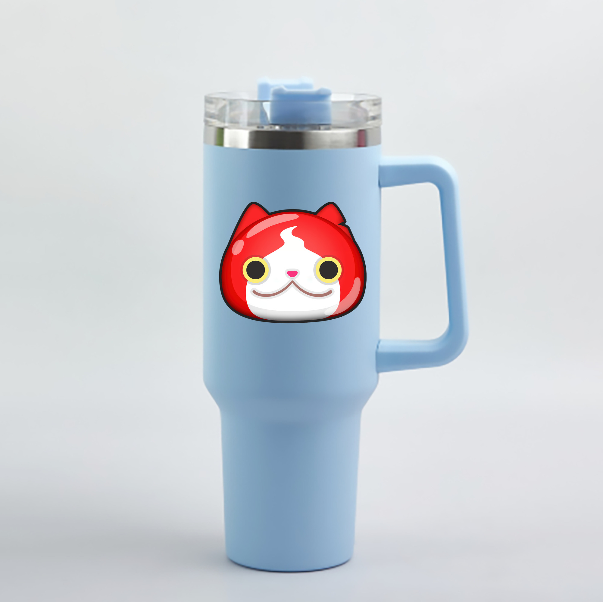 （画像用） 妖怪ウォッチ Yo-kai Watch 1200mL車用タンブラー - クリスタルステッカー（プラスチックストロー付き）