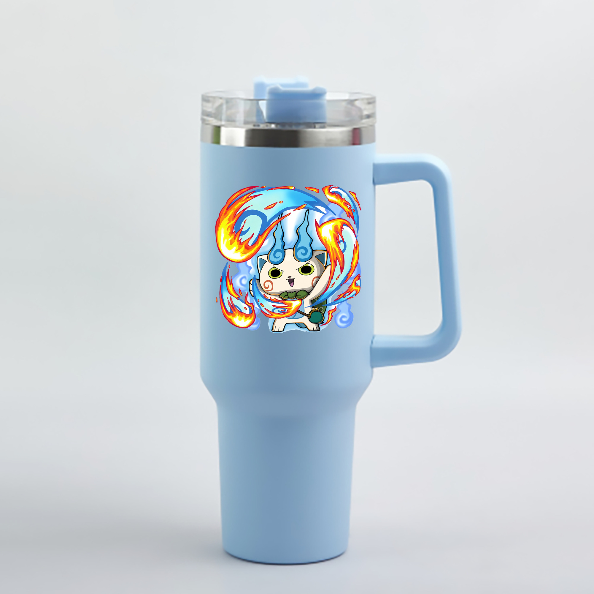 （画像用） 妖怪ウォッチ Yo-kai Watch 1200mL車用タンブラー - クリスタルステッカー（プラスチックストロー付き）