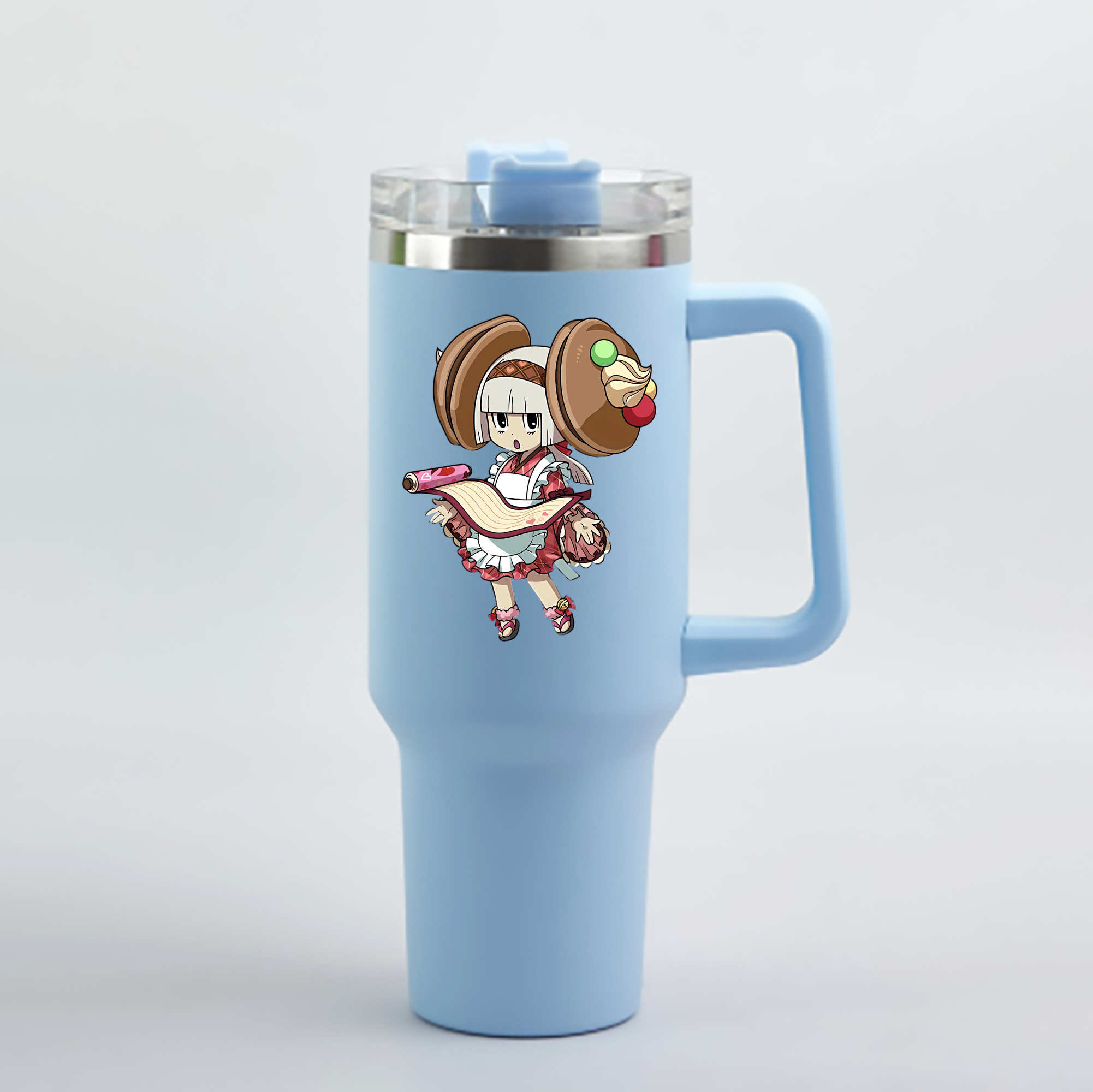 （画像用） 妖怪ウォッチ Yo-kai Watch 1200mL車用タンブラー - クリスタルステッカー（プラスチックストロー付き）