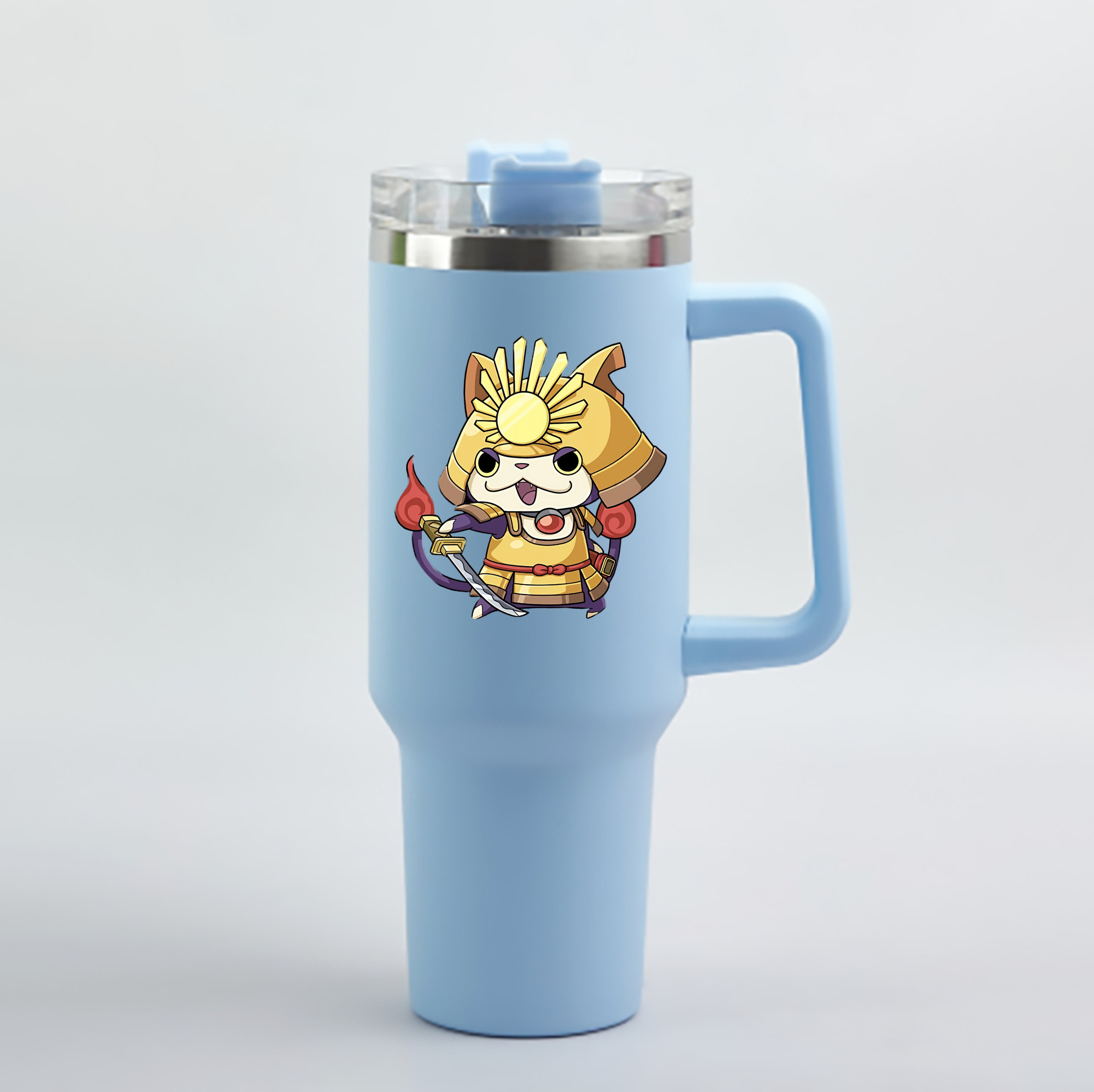 （画像用） 妖怪ウォッチ Yo-kai Watch 1200mL車用タンブラー - クリスタルステッカー（プラスチックストロー付き）