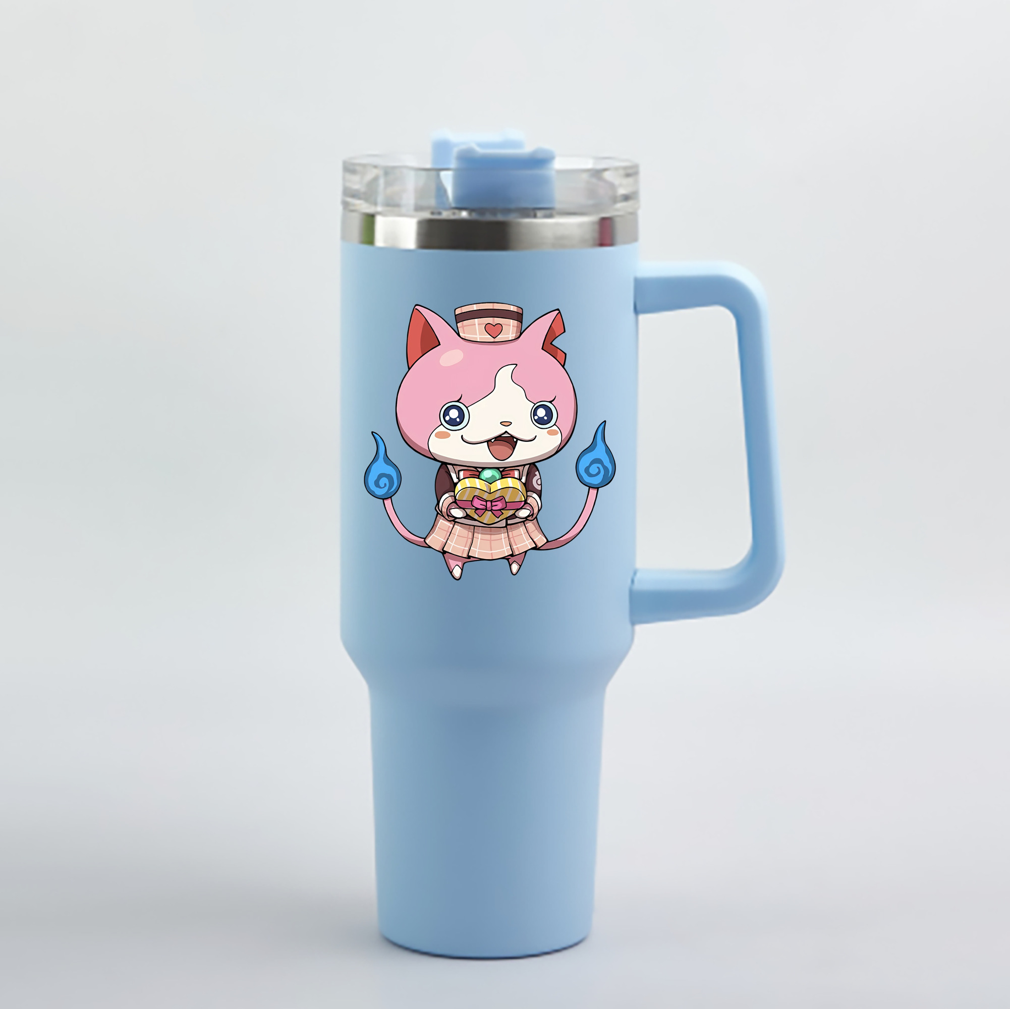 （画像用） 妖怪ウォッチ Yo-kai Watch 1200mL車用タンブラー - クリスタルステッカー（プラスチックストロー付き）