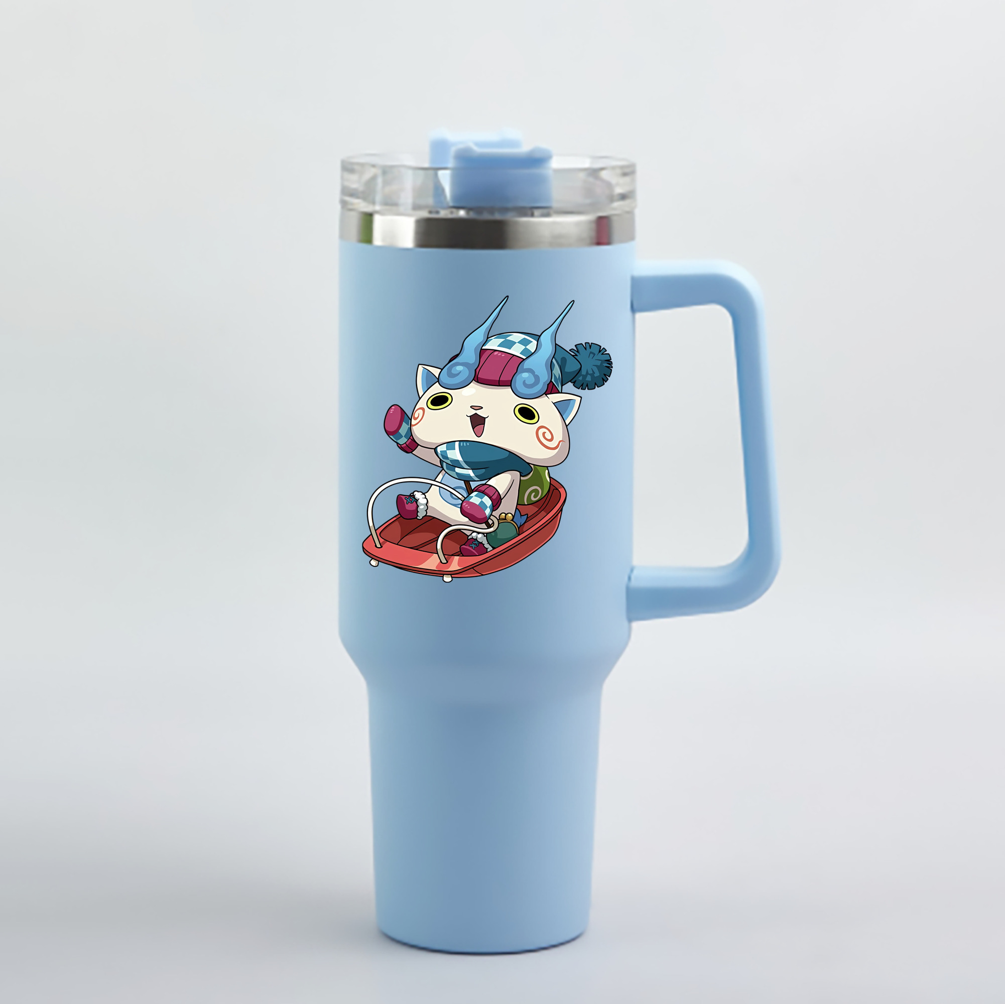（画像用） 妖怪ウォッチ Yo-kai Watch 1200mL車用タンブラー - クリスタルステッカー（プラスチックストロー付き）