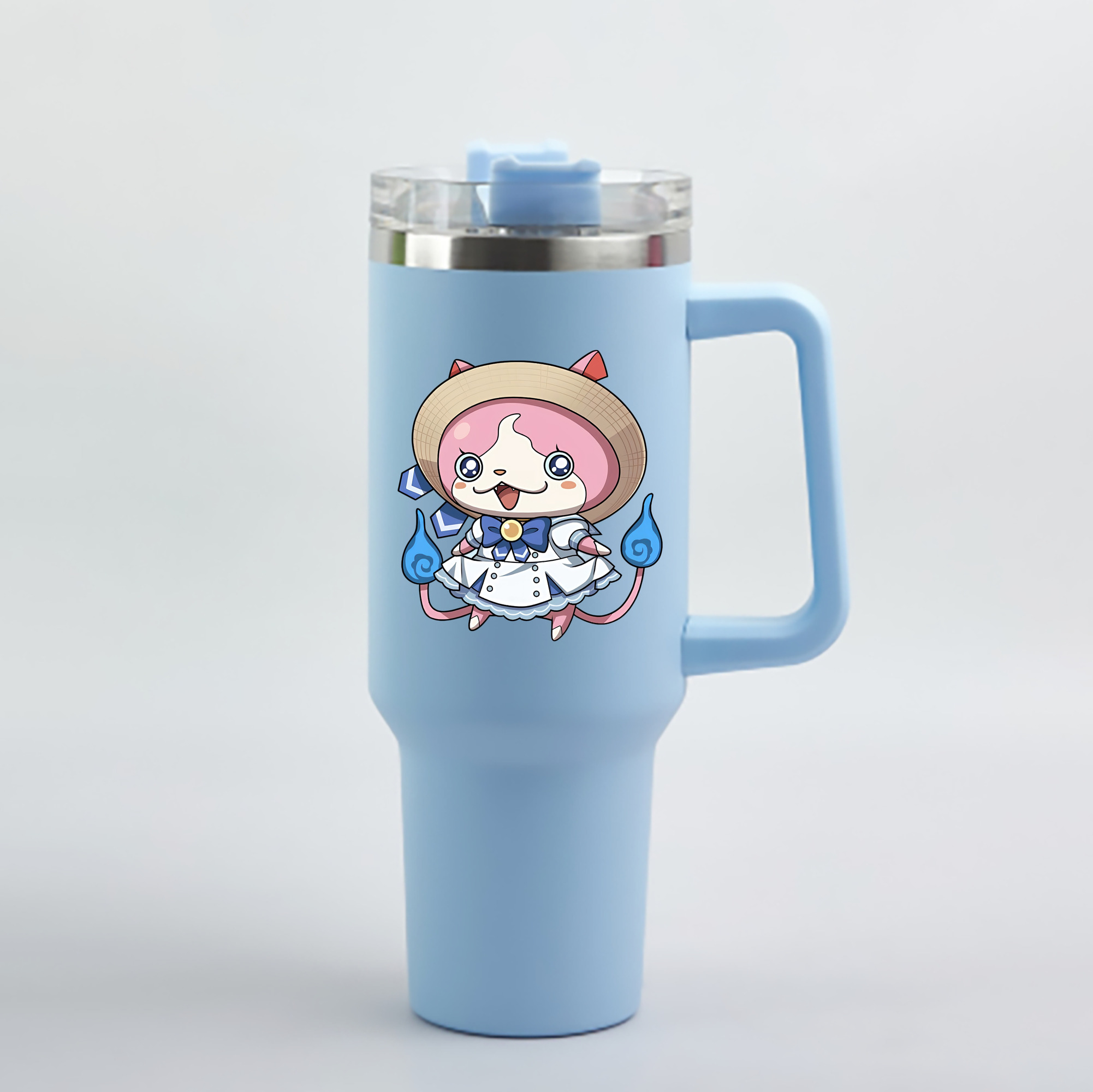 （画像用） 妖怪ウォッチ Yo-kai Watch 1200mL車用タンブラー - クリスタルステッカー（プラスチックストロー付き）