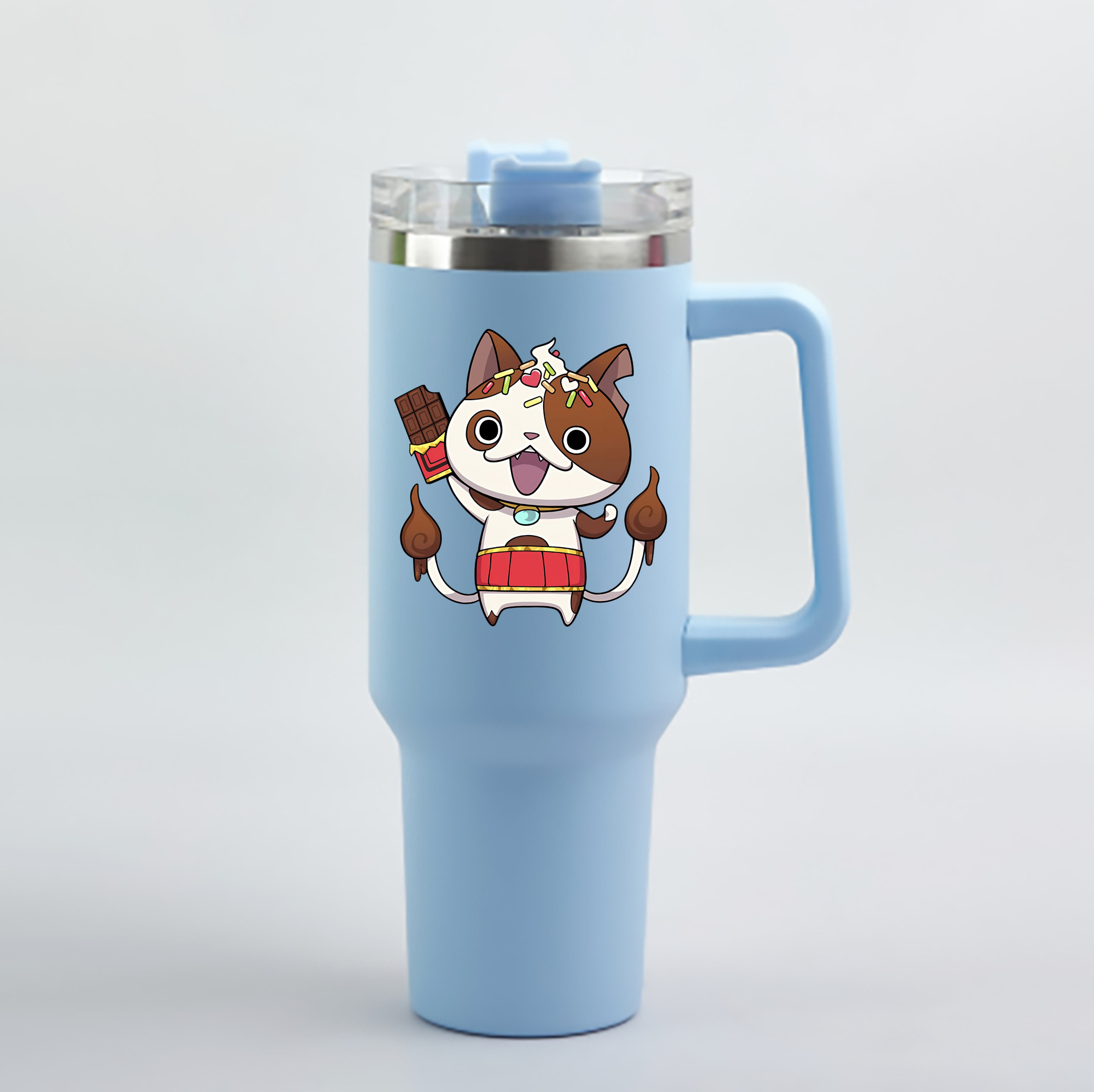 （画像用） 妖怪ウォッチ Yo-kai Watch 1200mL車用タンブラー - クリスタルステッカー（プラスチックストロー付き）